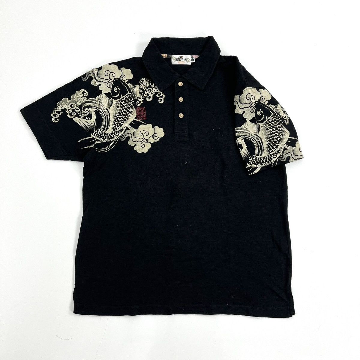 Bullet Noise Vintage Karakuri Tamashii Koi Japanese Polo Shirt Ed Hardy Size US L / EU 52-54 / 3 - 19 Thumbnail