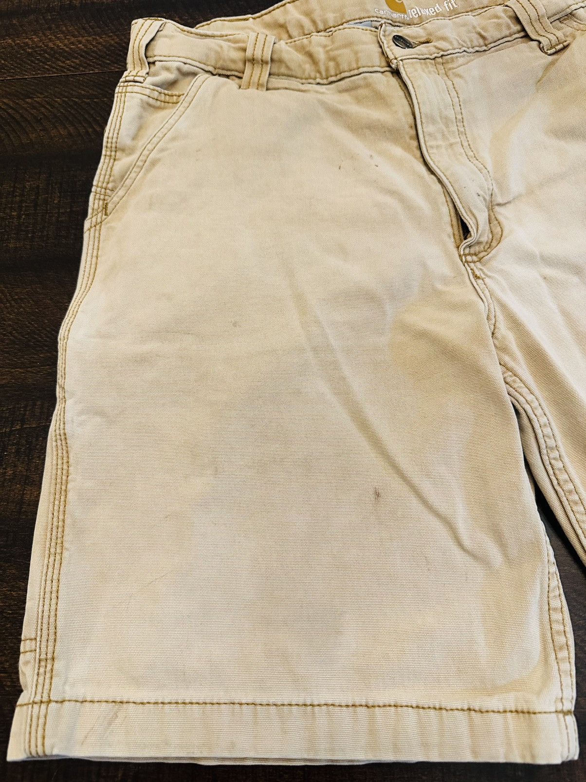 Carhartt Carhartt Tan Men's Shorts Size 34x9.5 Relaxed Fit-Spots- Size US 34 / EU 50 - 2 Thumbnail