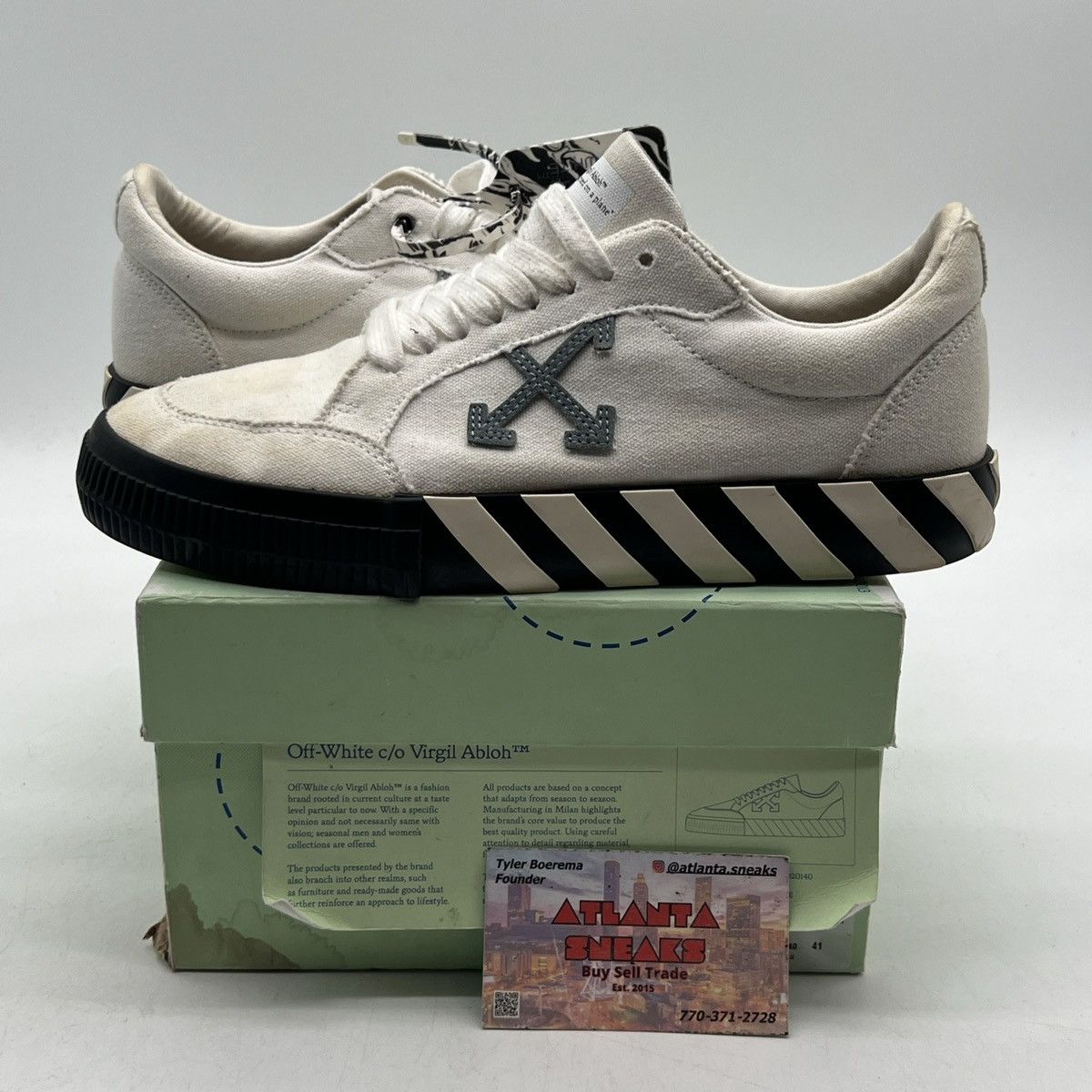 Off white vulc sneaker white black light blue