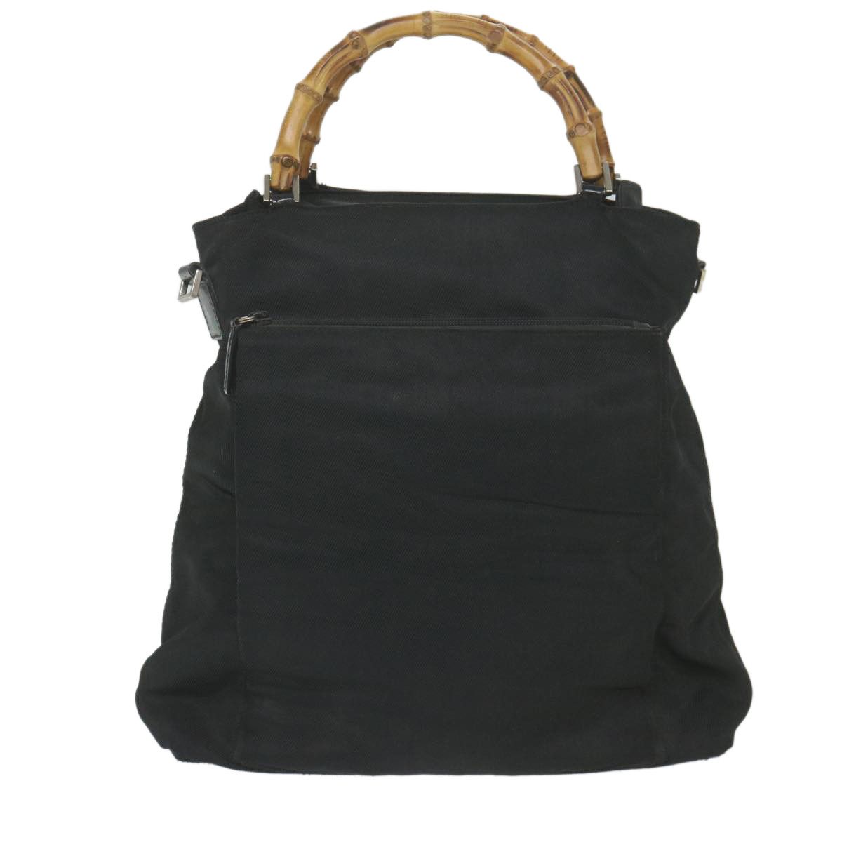 Gucci Bamboo Black Canvas Shoulder Bag (Pre-Owned) Size ONE SIZE - 1 Thumbnail