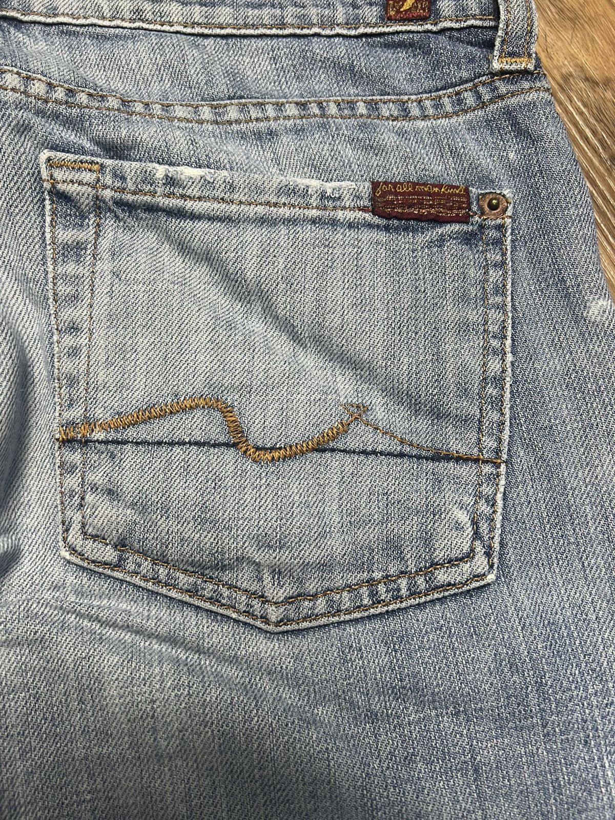 14th Addiction 7 For All Mankind Bootcut Jeans Distressed Denim (42) Size 27" / US 4 / IT 40 - 18 Thumbnail