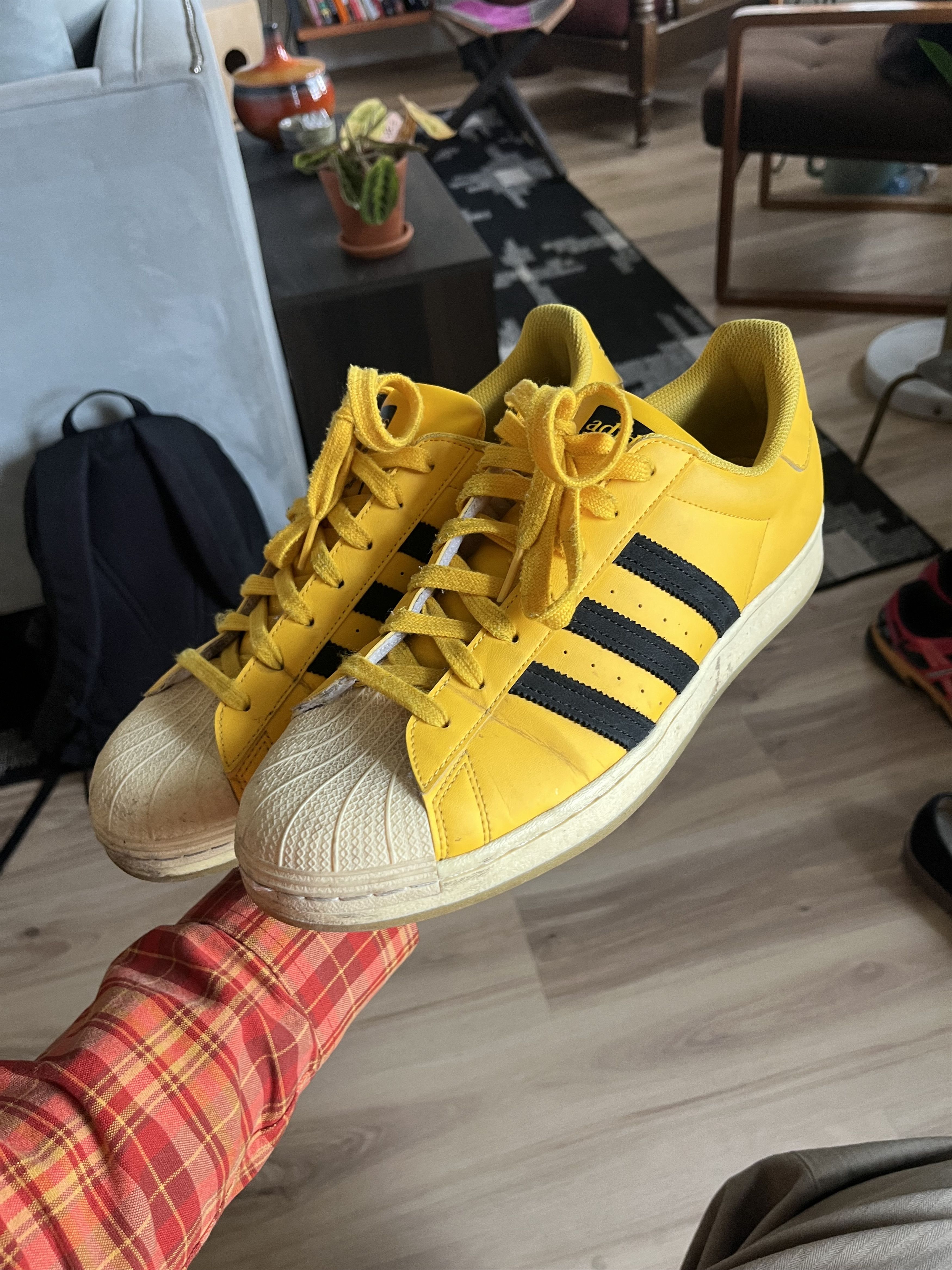 Adidas Adidas Superstar "Bold Gold" Smiley Face Size US 11.5 / EU 44-45 - 3 Thumbnail
