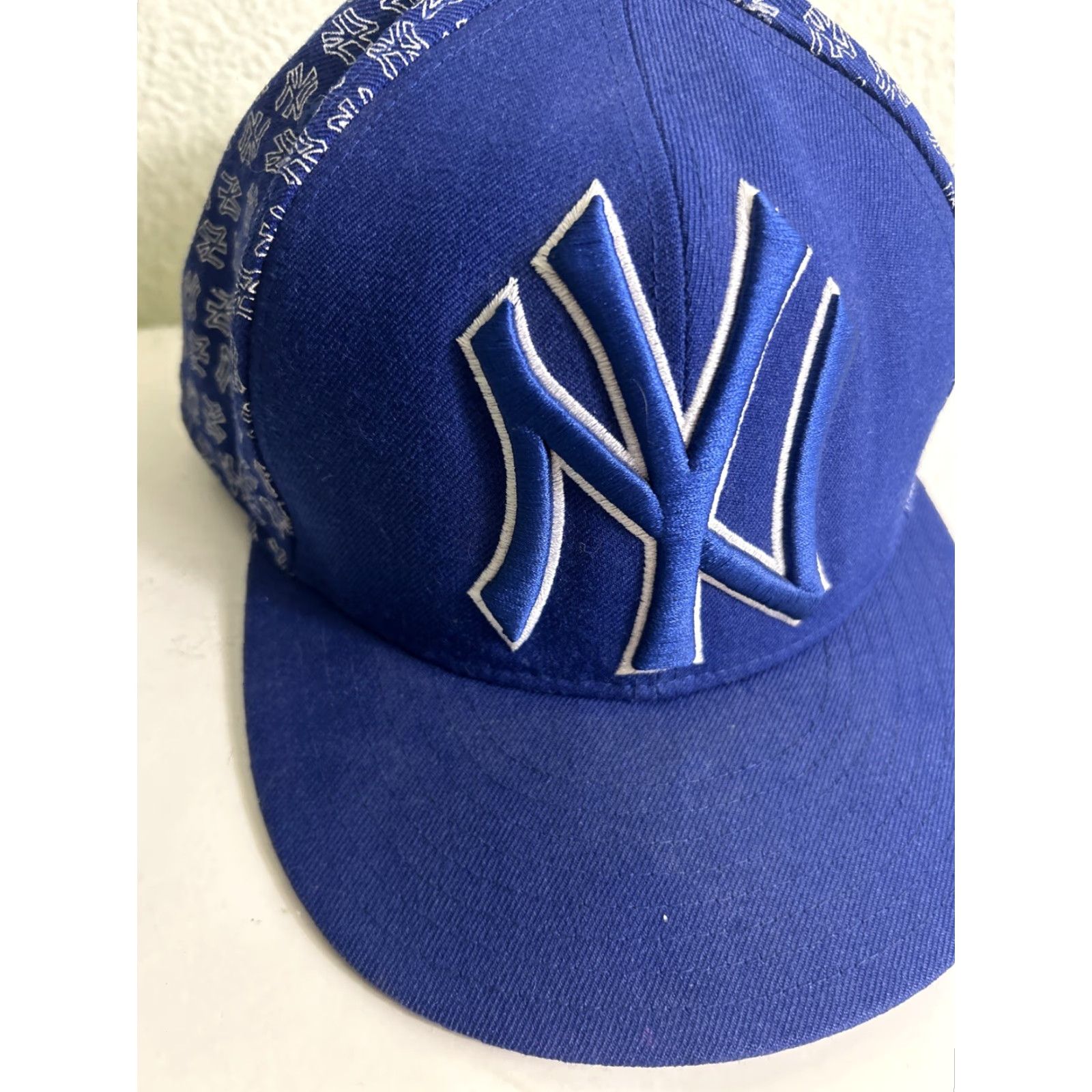 New Era VINTAGE New Era Baseball Hat NY Yankees Royal Blue 7 3/8 Men Wool 59FIFTY Cap Mens OR Boys Size ONE SIZE - 3 Thumbnail