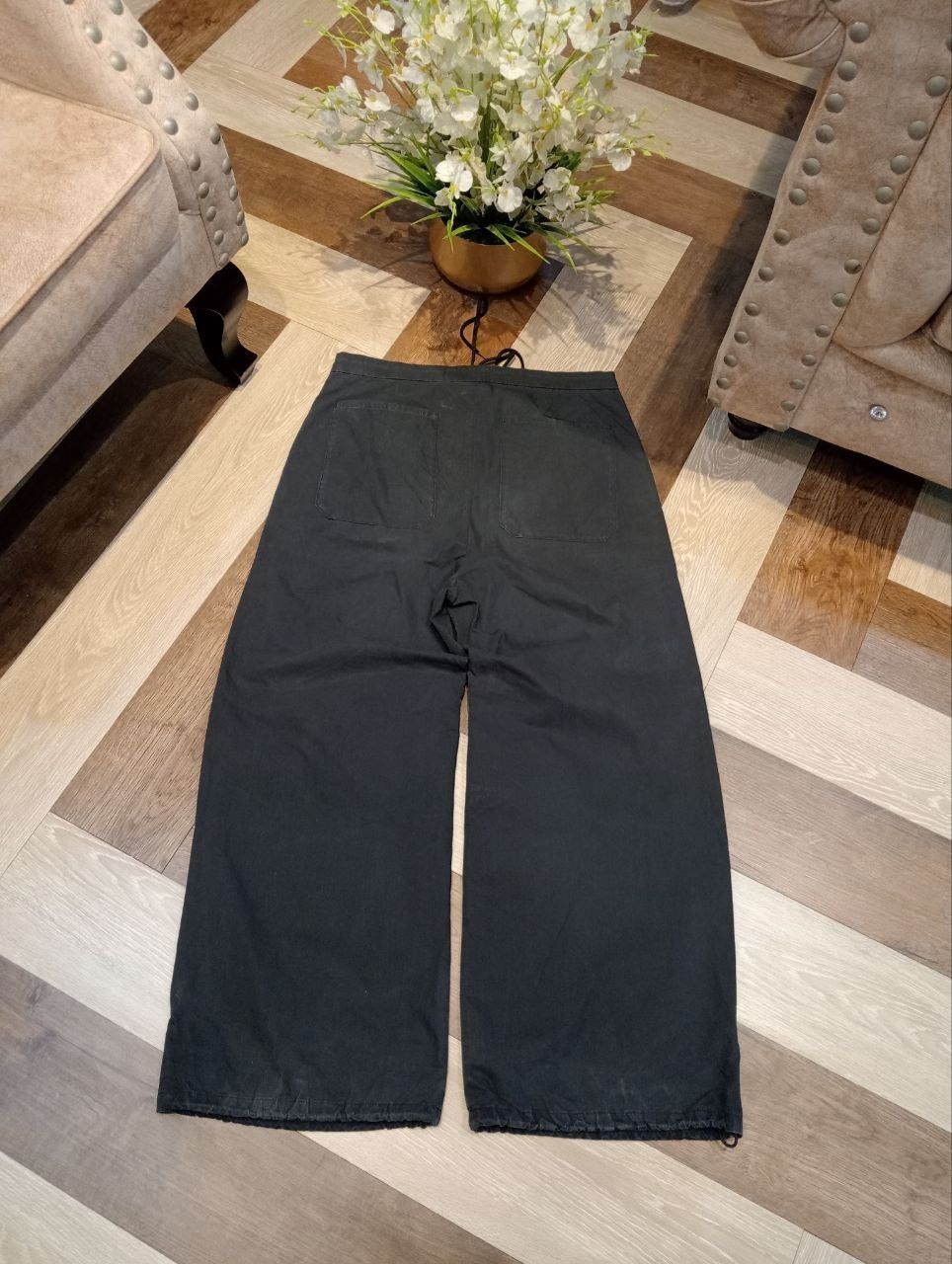 Attachment JAPANESE ATTACHMENT FEMMENT FADED BLACK WIDE BAGGY PANTS Size US 33 - 9 Thumbnail