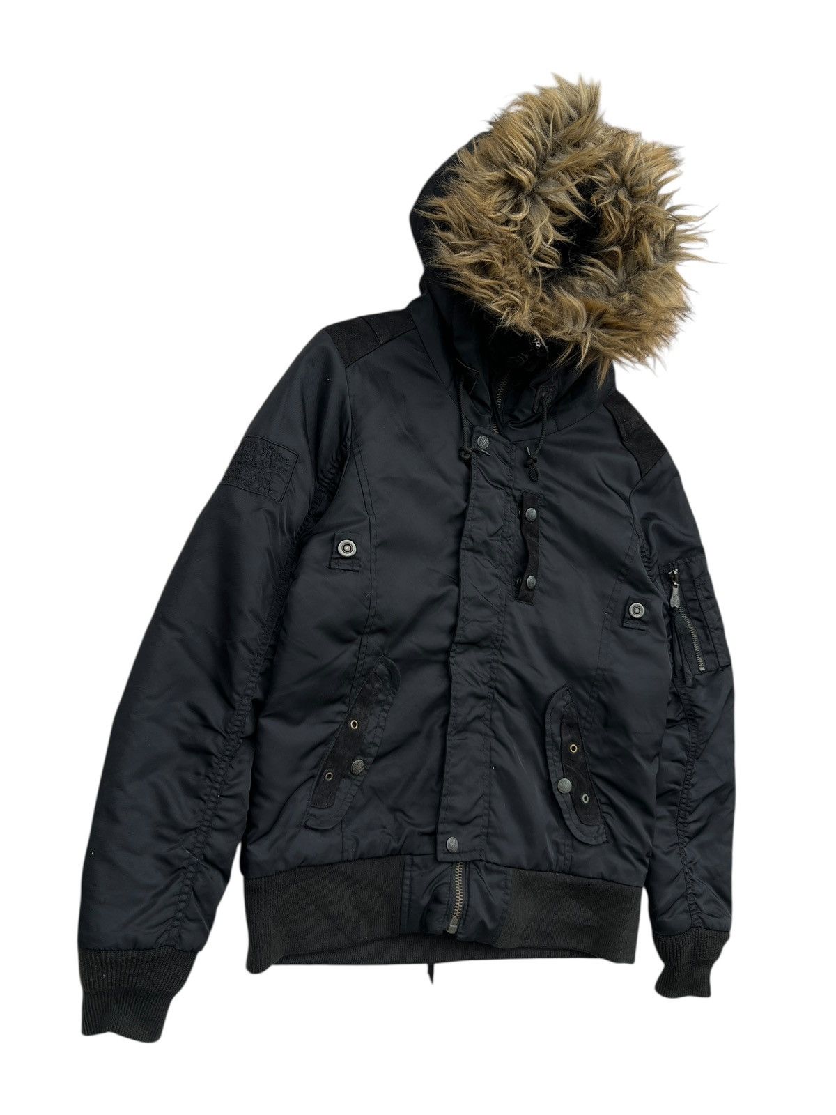 Japanese Brand Midas Gothic Japan Multipocket Fur Black Zipper Jacket Size US S / EU 44-46 / 1 - 2 Thumbnail