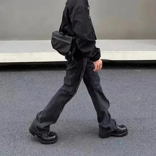 Japanese Brand VIBE Vintage raw edge washed black micro-flared jeans Size US 32 / EU 48 - 2 Thumbnail