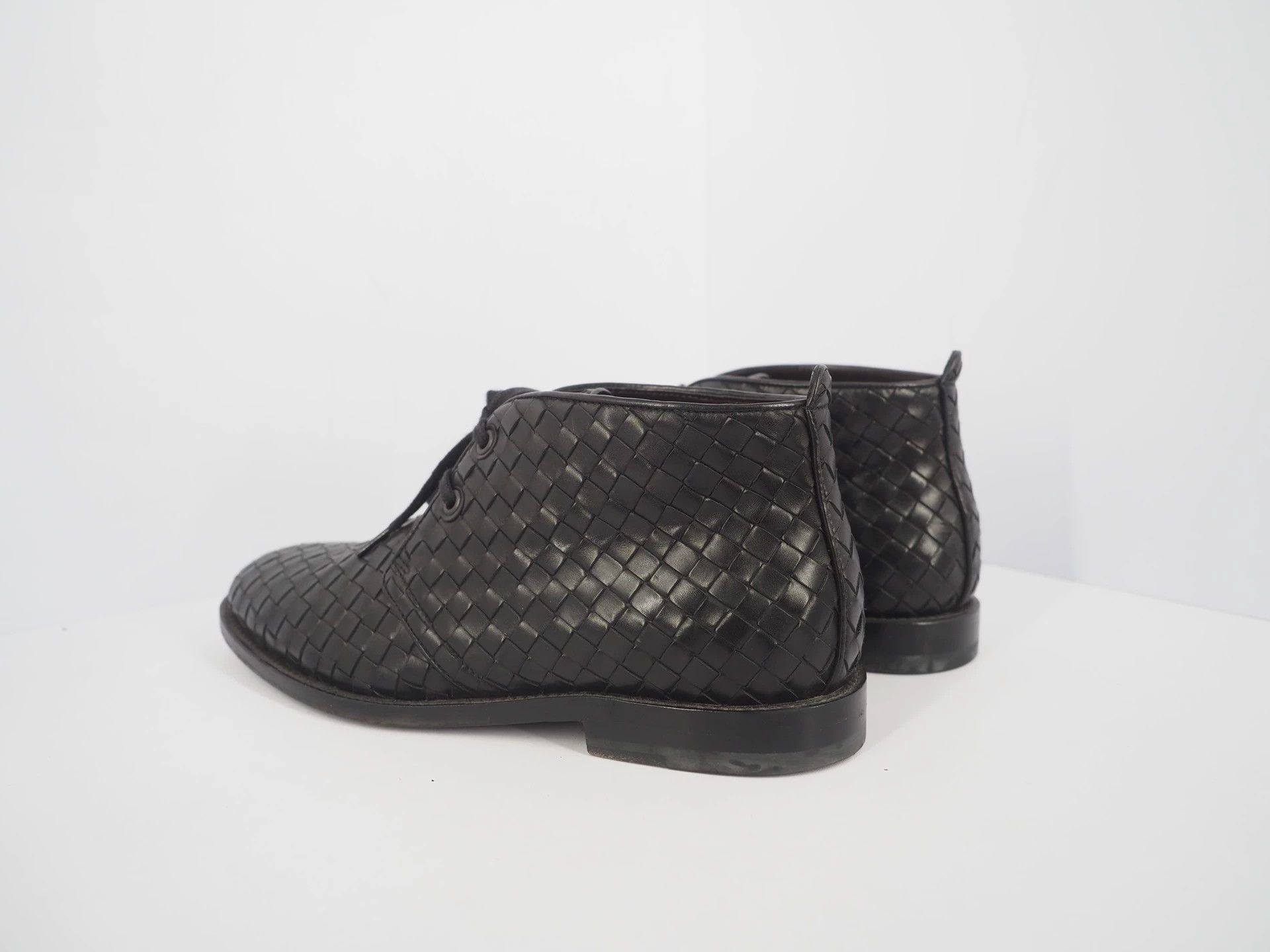 Bottega Veneta BV Black Woven Leather Mid-Top Boots Size 39 Size US 7.5 / EU 40-41 - 6 Thumbnail