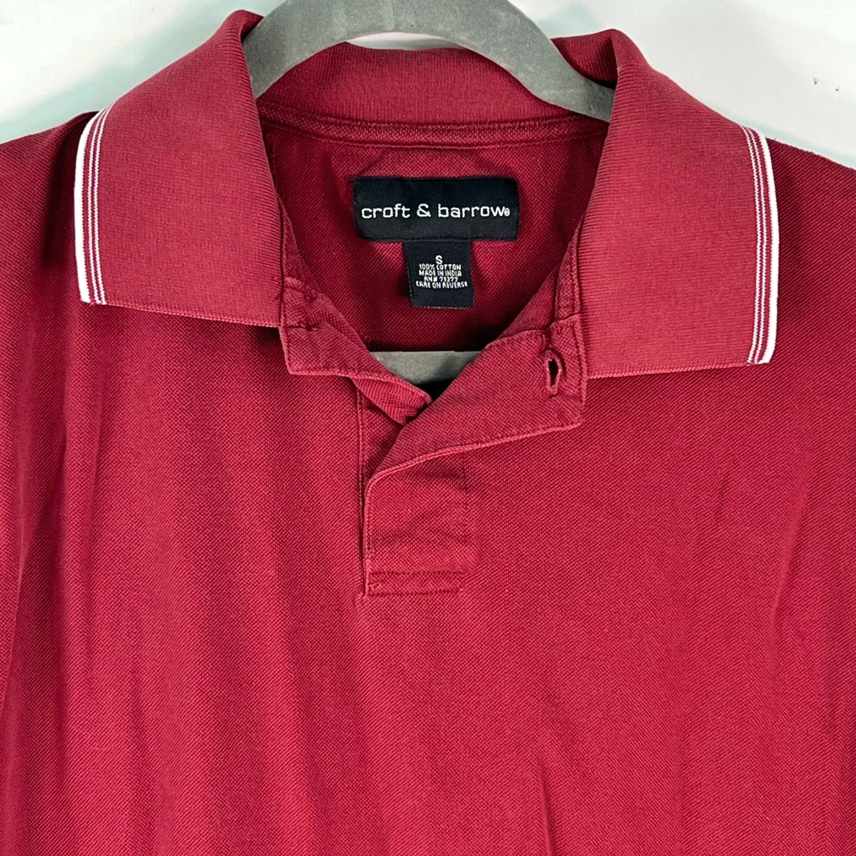 Croft & Barrow Croft & Barrow Mens Polo Shirt Short Sleeves Red 100% Cotton Small Casual Polo Shirt Mens Size US S / EU 44-46 / 1 - 3 Thumbnail