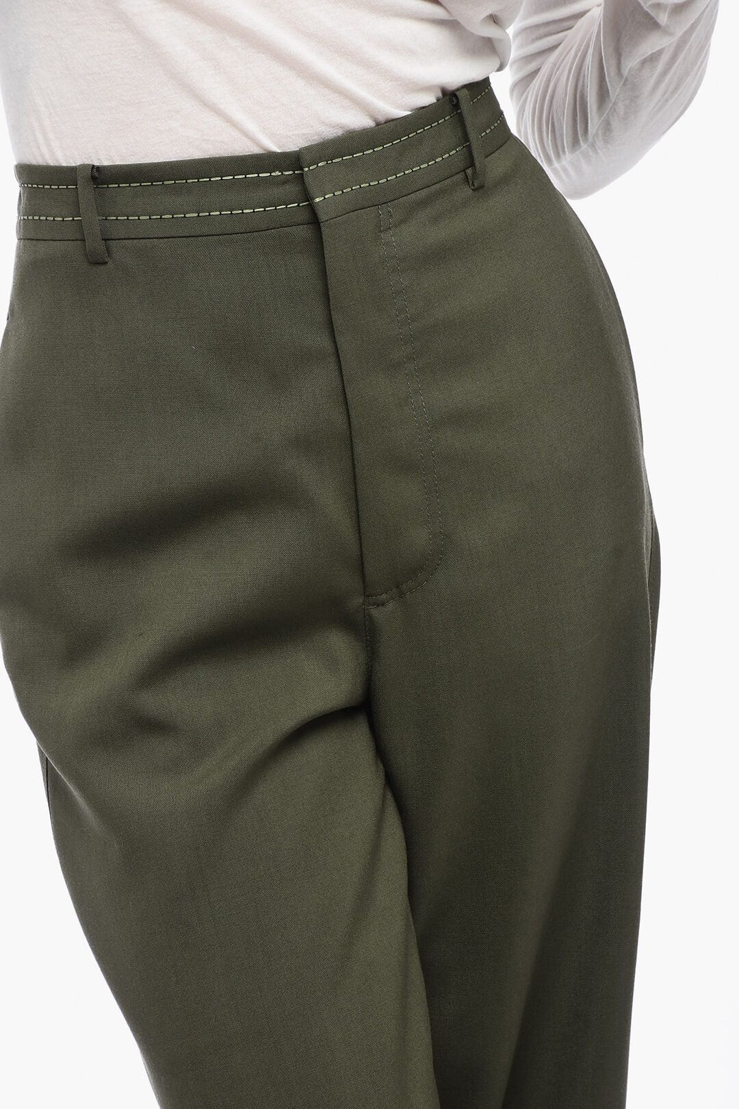 Marni og1mm0326 Cropped Pant in Green Size 27" / US 4 / IT 40 - 3 Thumbnail
