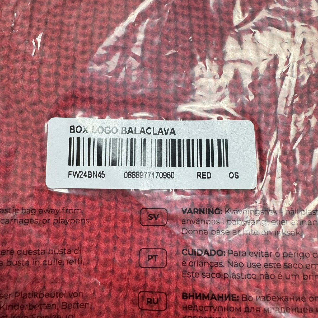 New Era × Supreme Supreme New Era Box Logo Balaclava Red FW24 Size ONE SIZE - 6 Thumbnail