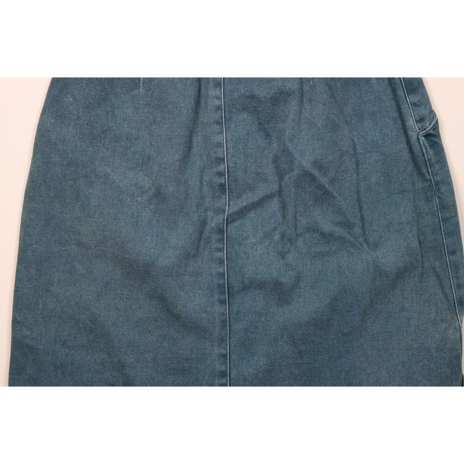 Calvin Klein Vintage 90s Calvin Klein Faded Stonewash Pigment Denim Skirt Size 34" / US 12 / IT 48 - 12 Thumbnail
