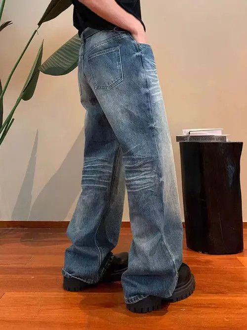 VIBE Loose-fitting washed and distressed vintage jeans Size US 34 / EU 50 - 5 Thumbnail