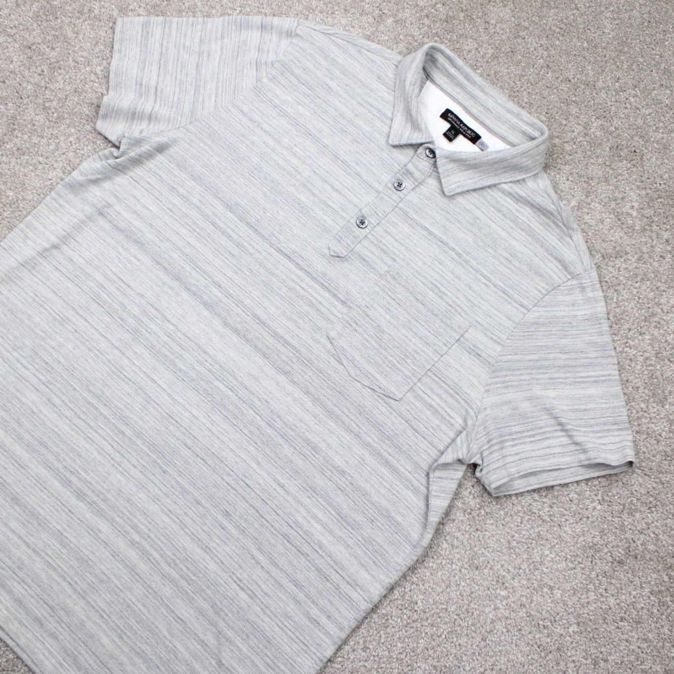 Banana Republic Banana Republic Polo Shirt Mens XL Gray Cotton Stretch Short Sleeve Pique Performance Shirt Shirt Polo Regular Fit Clothing Men Size US XL / EU 56 / 4 - 3 Thumbnail