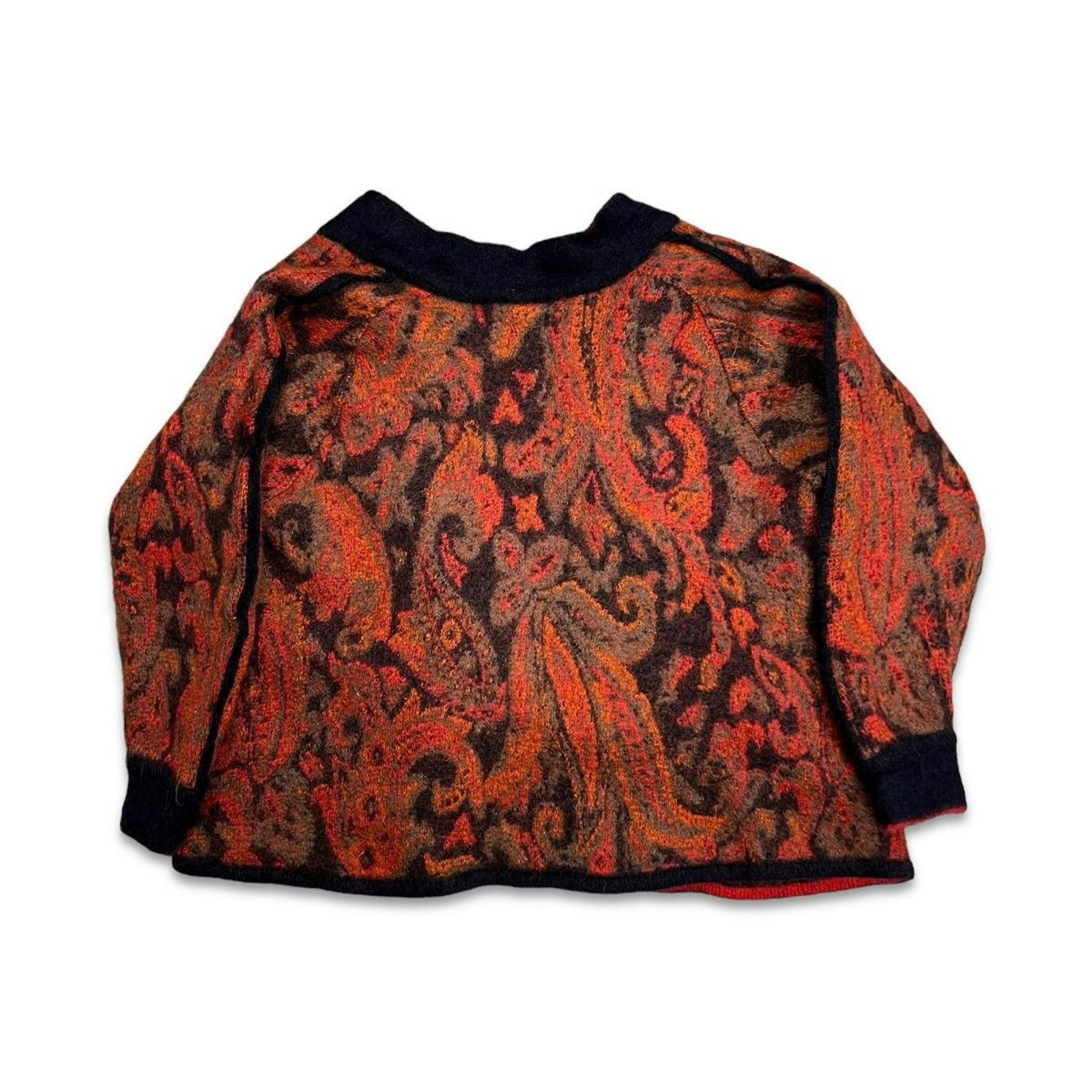 Vintage Vintage Knit Cardigan XS Orange Geometric Style 90s Sweater Size US XS / EU 42 / 0 - 3 Thumbnail