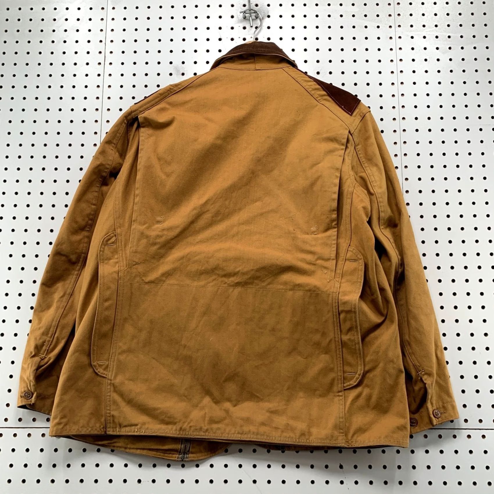 Timberland Cumberland Jacket Mens 40 Brown Canvas Hunting Barn Chore Leather Trim Vintage Jacket Size US XXS / EU 40 - 2 Thumbnail