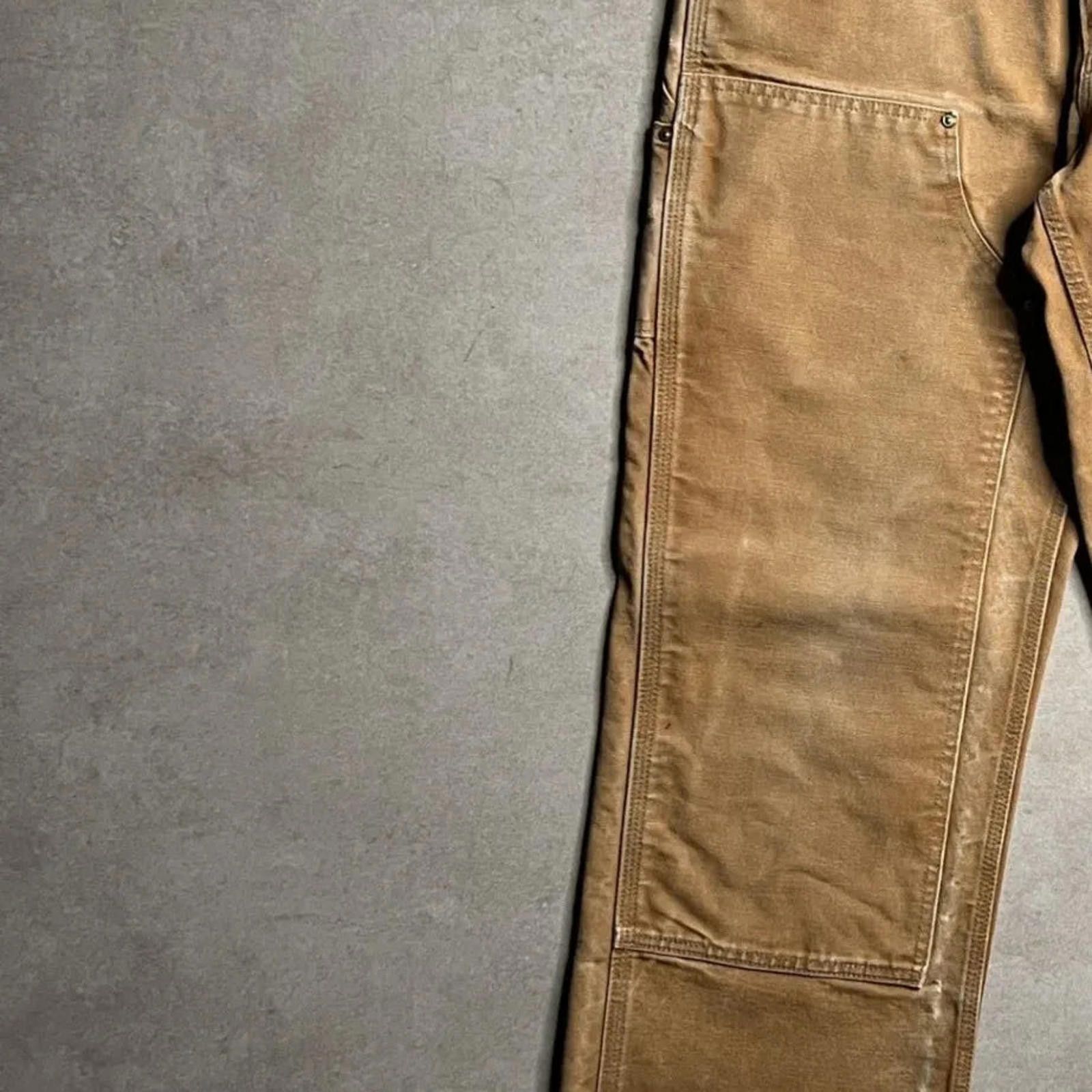 Carhartt Vintage Carhartt Tan Double Knee Pants - 30x32 Size US 30 / EU 46 - 4 Thumbnail