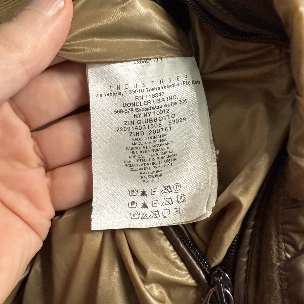 Moncler Moncler Zin Men’s Down Puffer Jacket Size 2 (S/M) Brown Size US S / EU 44-46 / 1 - 10 Thumbnail