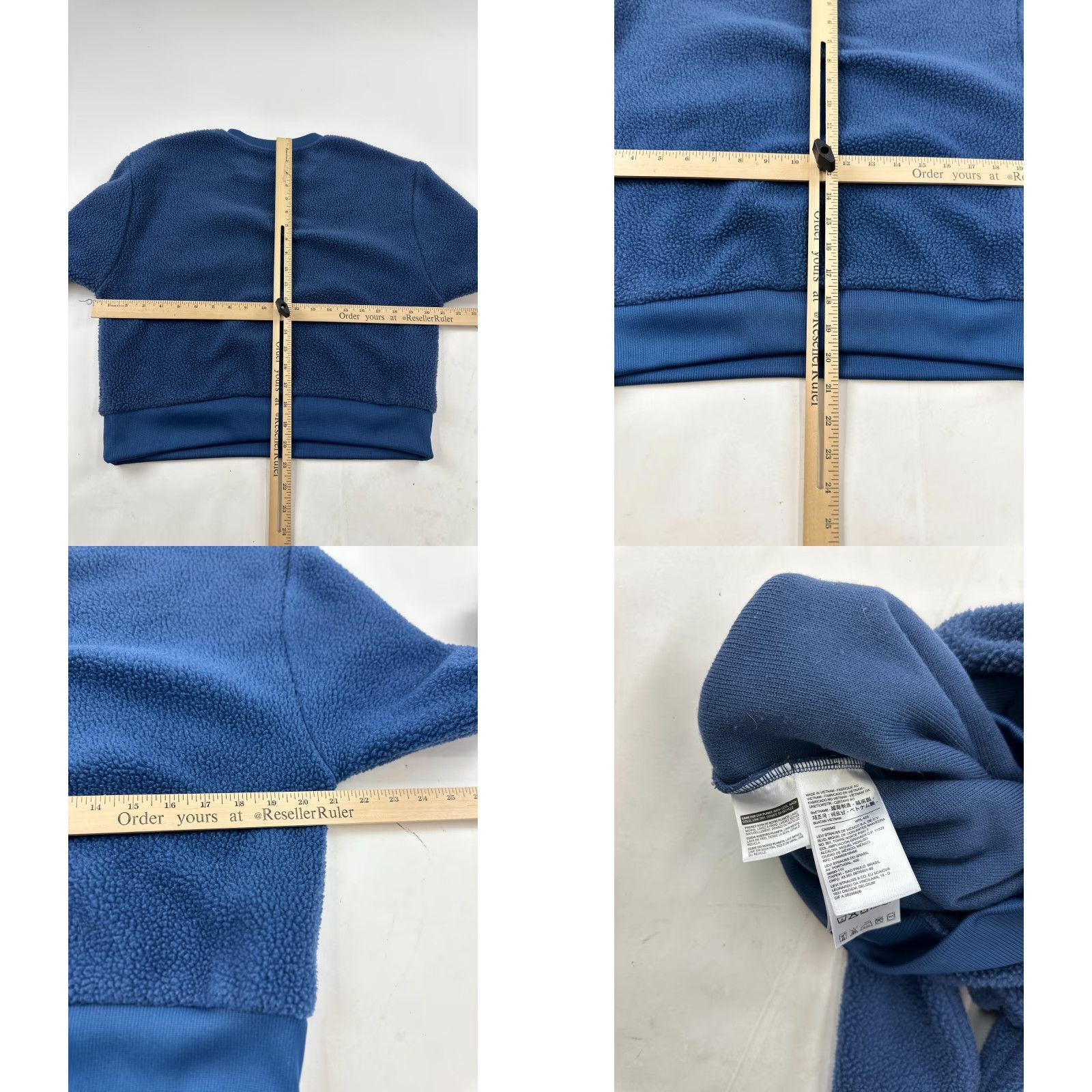 Levi's Levi’s Sweatshirt Womens Small Blue Meadow Fleece Cropped Long Sleeve Crew Neck Regular Fit Pullover Size S / US 4 / IT 40 - 8 Thumbnail