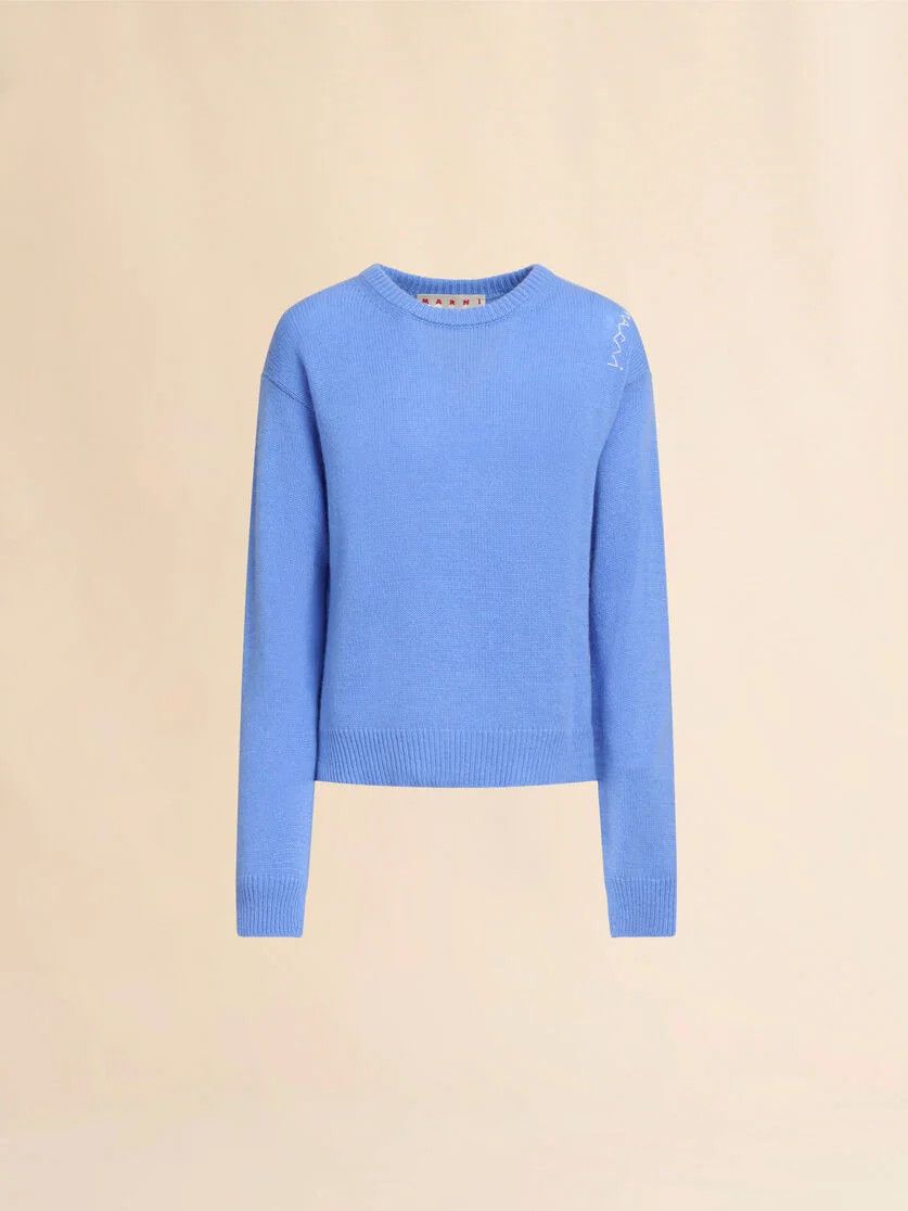 Marni o1f1d3z0326 Boxy Cashmere Jumper in Blue Size L / US 10 / IT 46 - 1 Thumbnail