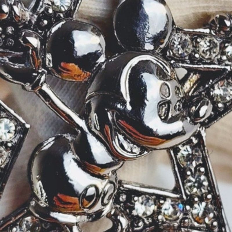 Disney Disney Mickey Mouse Star Brooch Silver White Rhinestones Size ONE SIZE - 2 Thumbnail