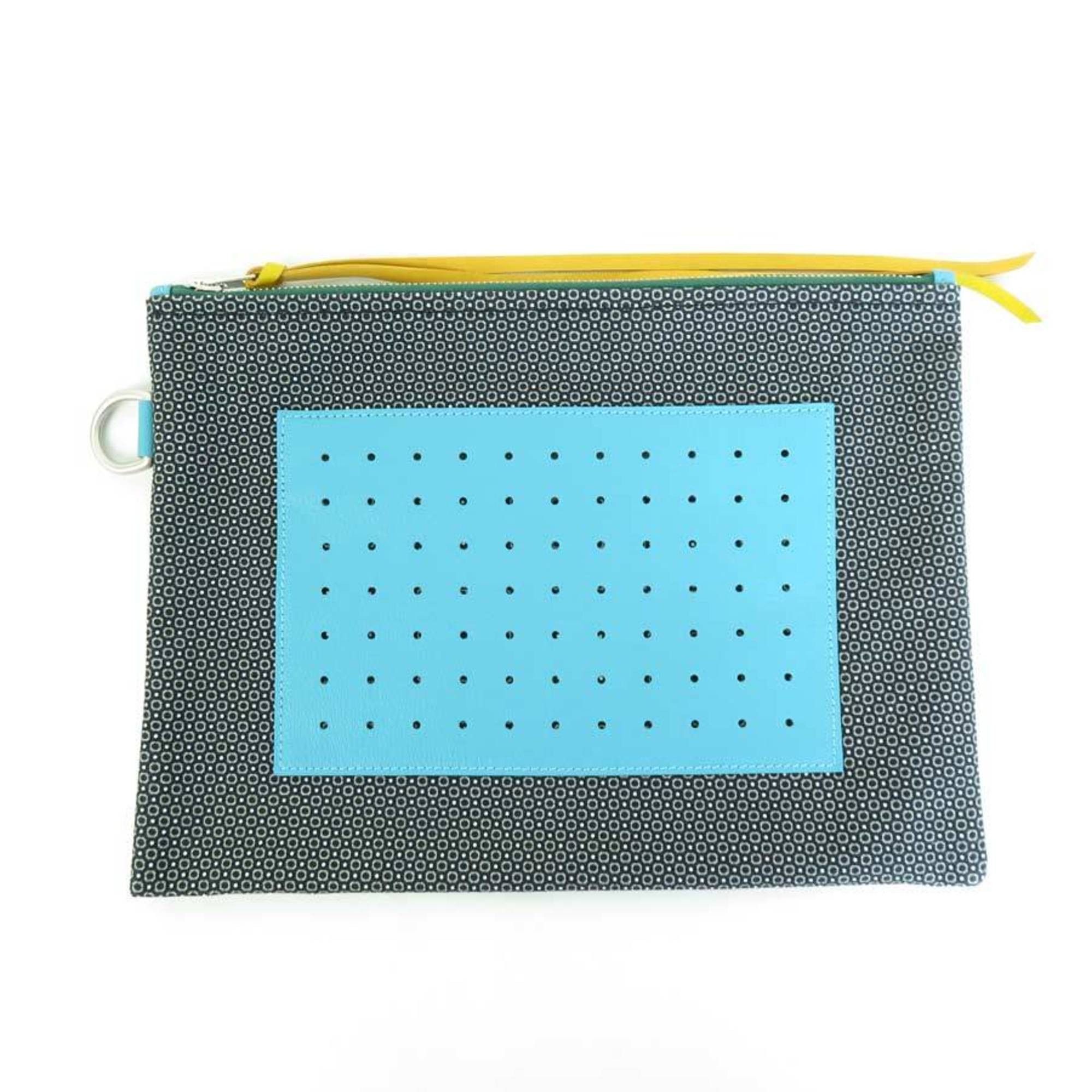 image of Hermes Pouch Multi Case Petite Ashe Canvas/leather Black/multicolor Unisex, Women's