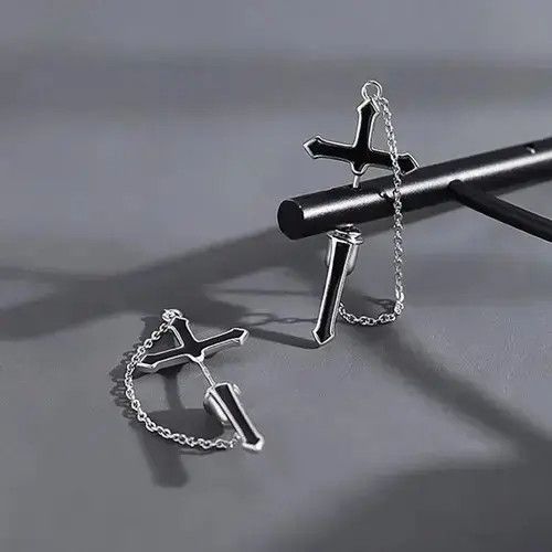 Other Cross Stud Earrings for Men Women,Cross Earrings Size ONE SIZE - 3 Thumbnail
