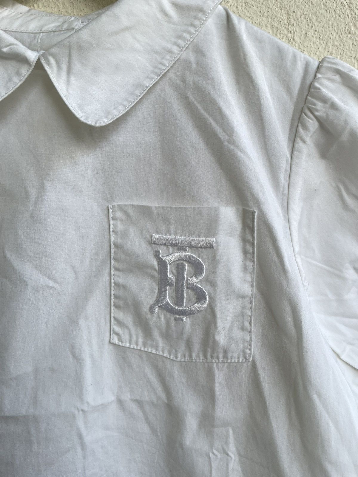 Burberry 00s Burberry Puff Sleeve Peter Pan Collar Embroidery Miumiu Size XXS / US 00 / IT 34 - 3 Thumbnail