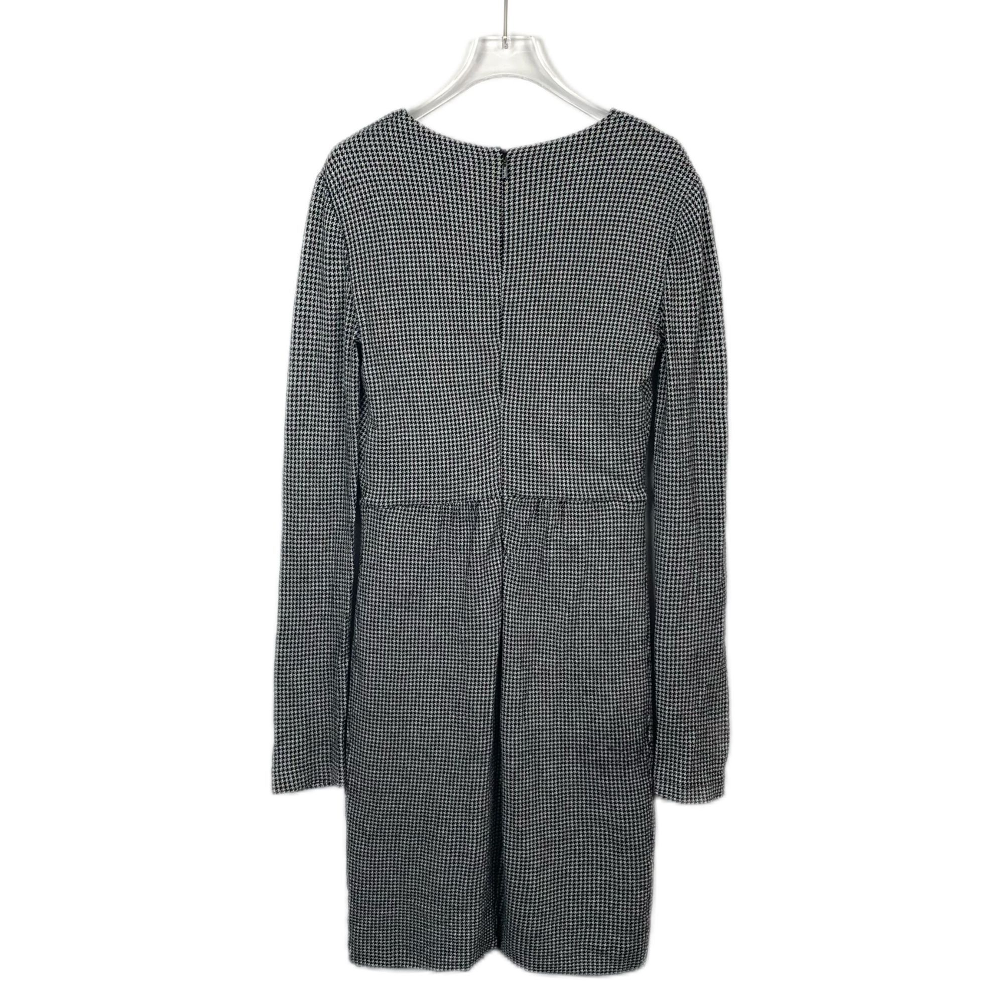 Max Mara MaxMara Black&White Houndstooth Long Sleeve Wrap Dress Size M / US 6-8 / IT 42-44 - 2 Thumbnail