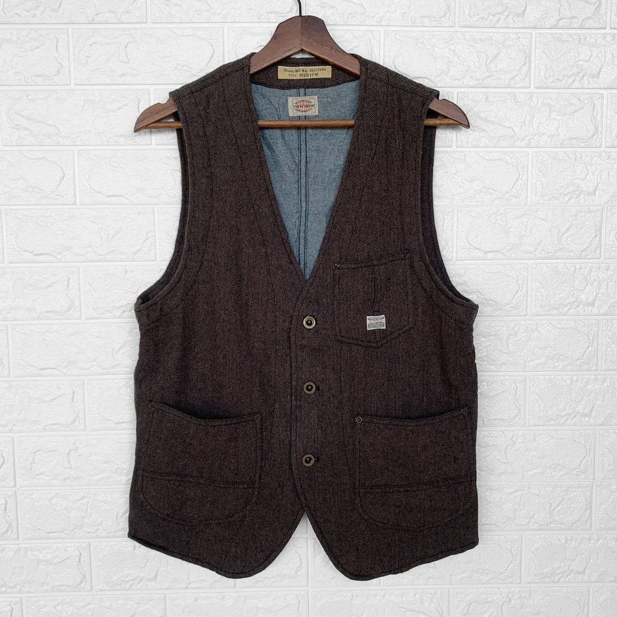 Replay Wool Vest Dark Brown Jacket
