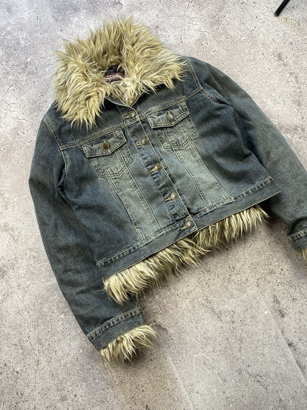 Beauty Beast -vintage Y2K Fur Collar Cropped Denim ifsixwasnine LGB Size US S / EU 44-46 / 1 - 2 Thumbnail