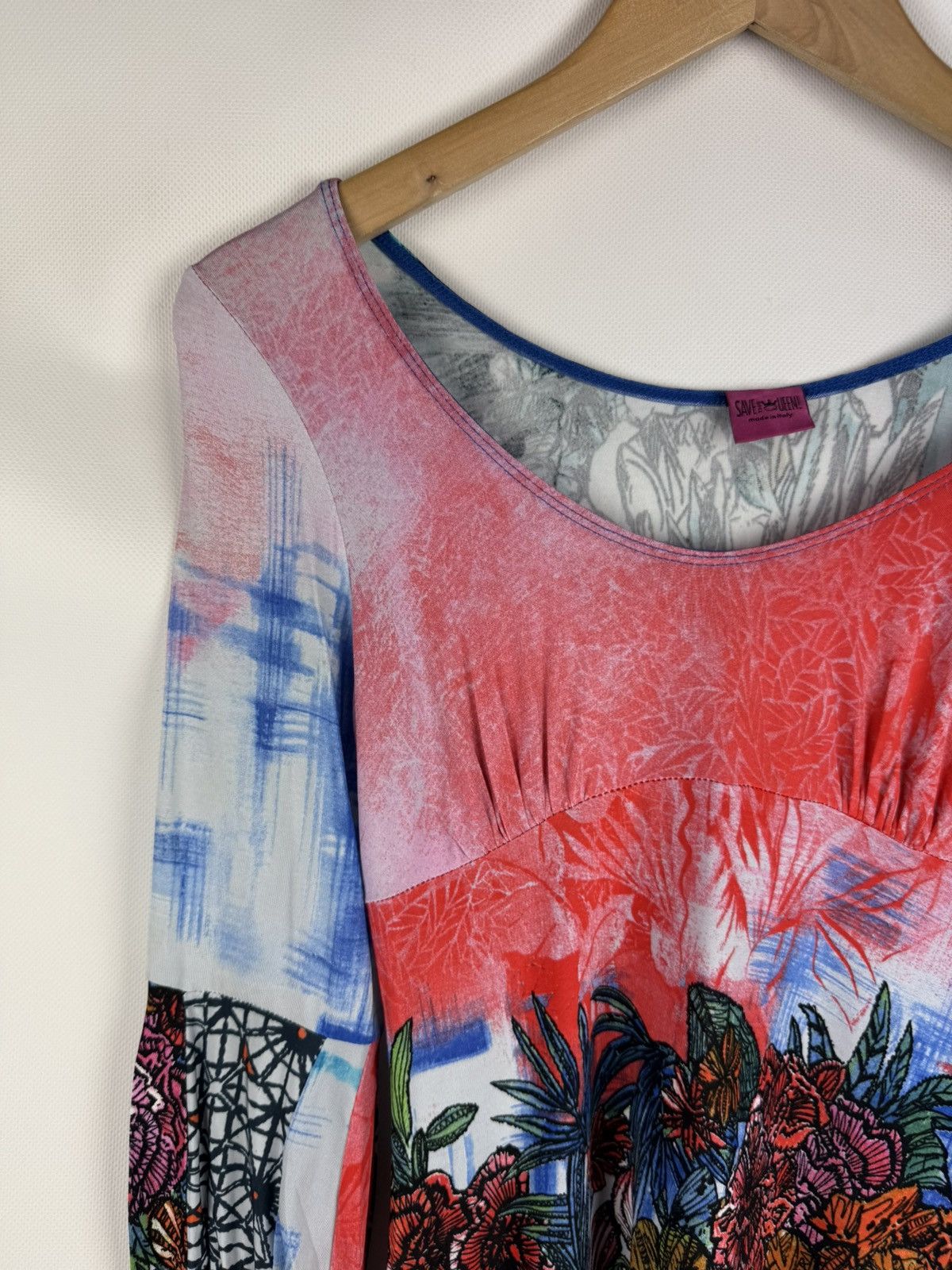 Other Save The Queen Ladies Pattern Y2K Long Sleeve Tunic Blouse Size S / US 4 / IT 40 - 4 Thumbnail