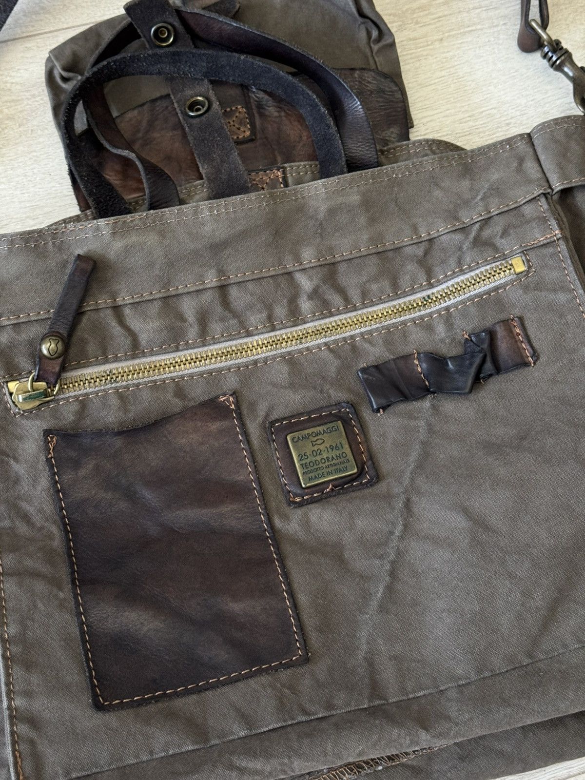 Other Vintage Campomaggi Crossbody ShoulderTote Bag Canvas Leather Size ONE SIZE - 15 Thumbnail