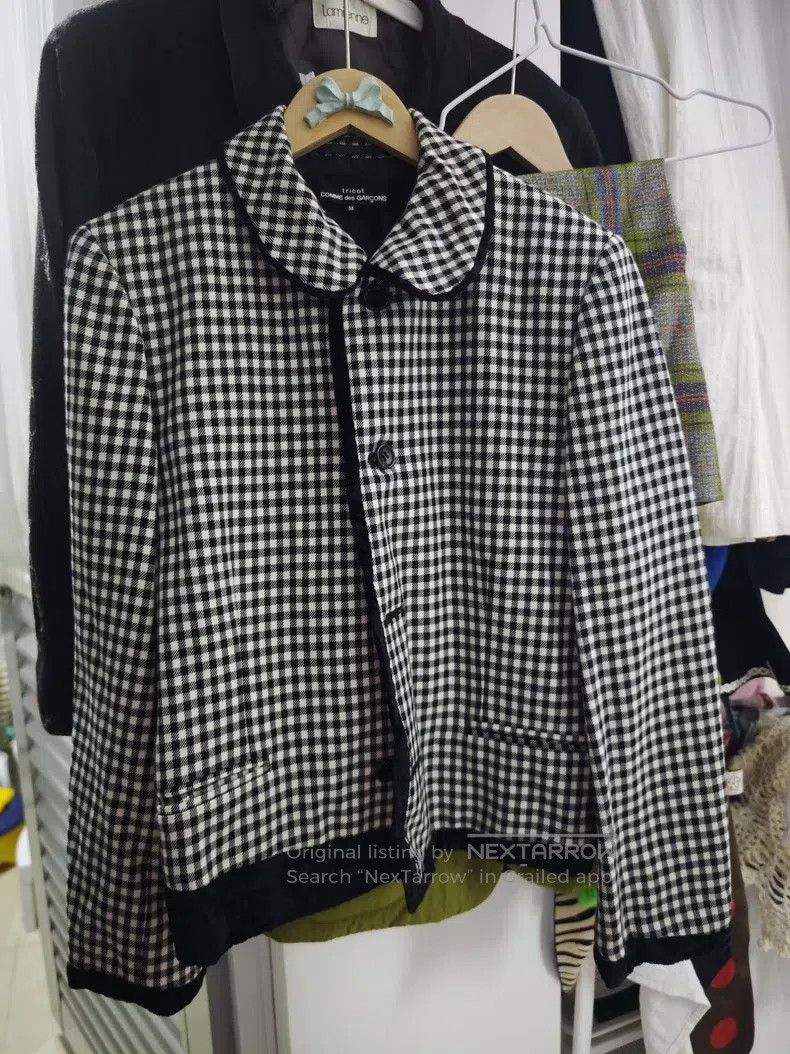 Comme des Garcons Comme Des Garcons Plaid Velvet Peter Pan Collar Jacket Size M / US 6-8 / IT 42-44 - 1 Thumbnail