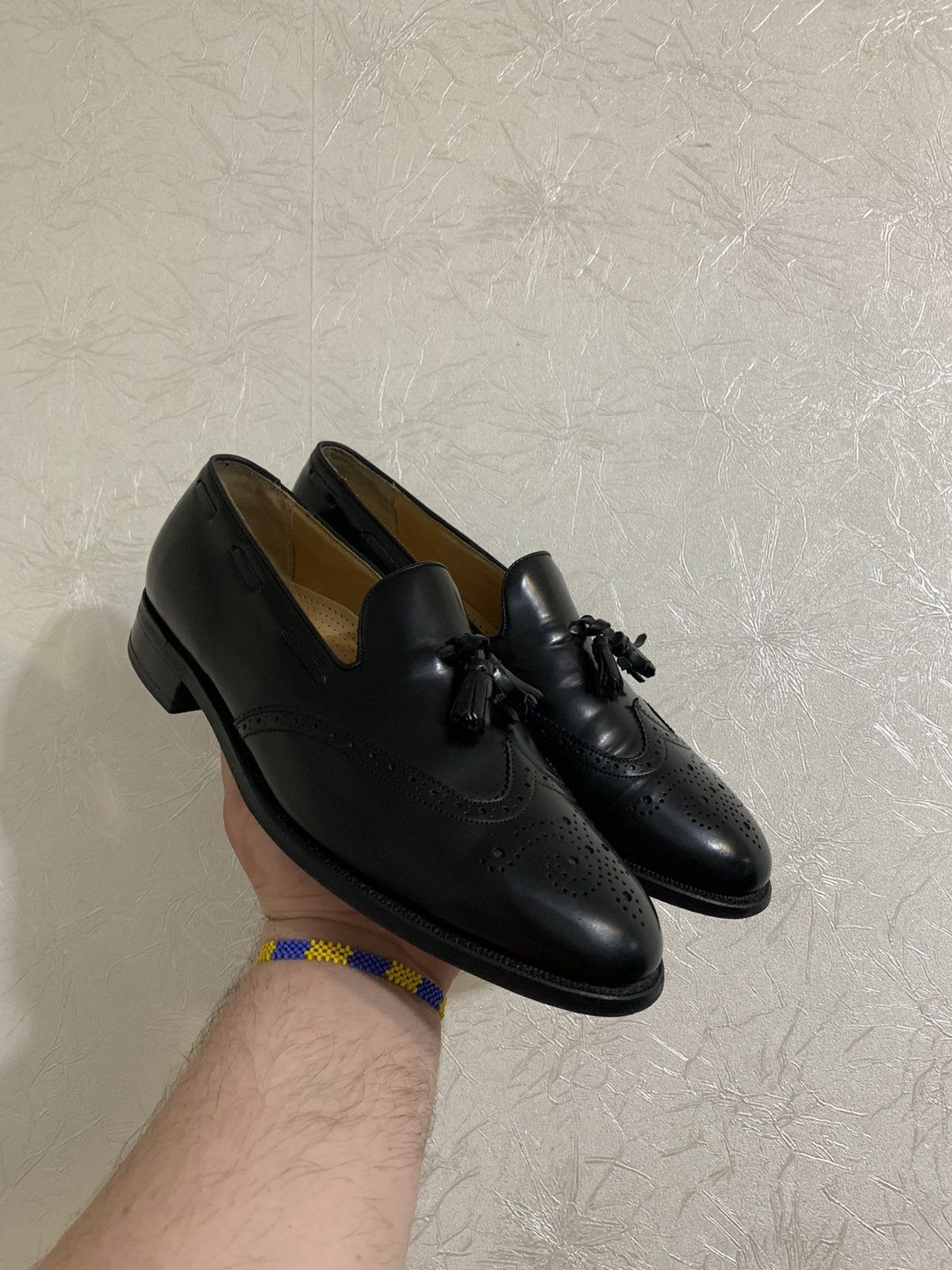 Barker × Genuine Leather × Vintage Vintage Barker Black Leather Loafers Tessel Made in England Size US 11 / EU 44 - 5 Thumbnail