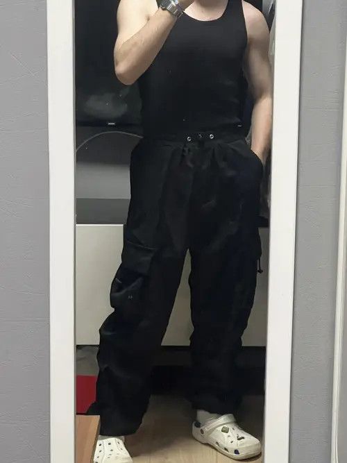 Japanese Brand Cargo Pants Multi-pocket With Elastic Size US 32 / EU 48 - 4 Thumbnail