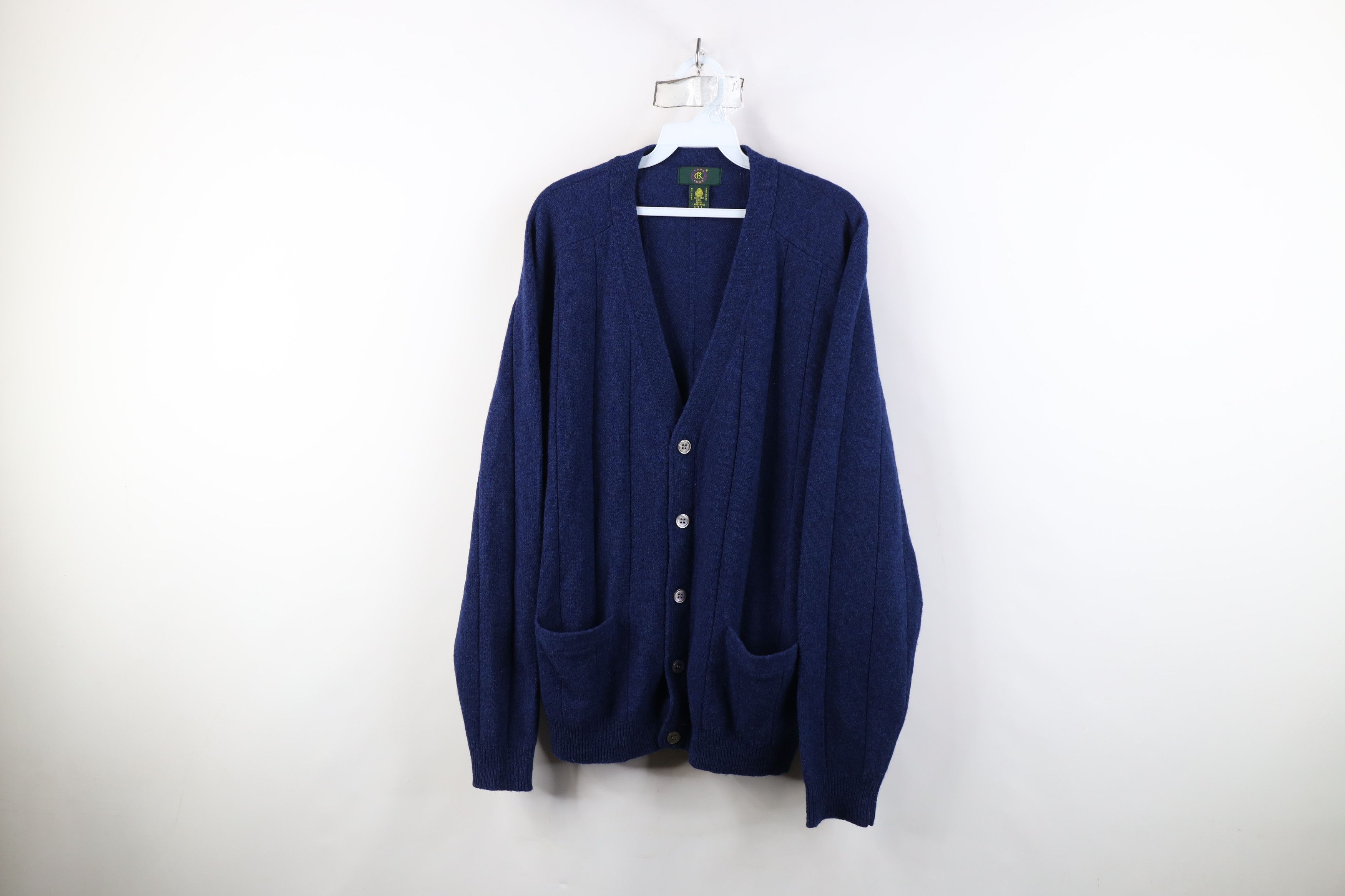 Vintage Vintage 90s Streetwear Lambswool Knit Cardigan Sweater Size US L / EU 52-54 / 3 - 1 Thumbnail