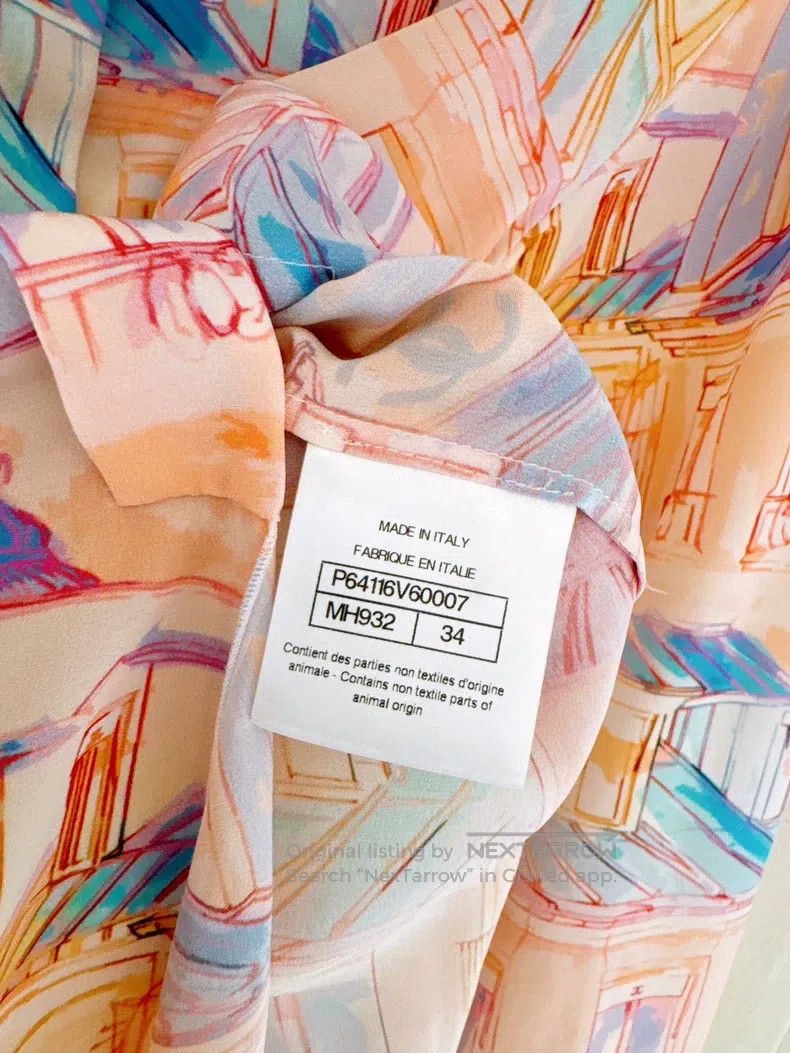 Chanel Chanel 20S spring and summer painted roof silk shirt Size XXS / US 00 / IT 34 - 8 Thumbnail