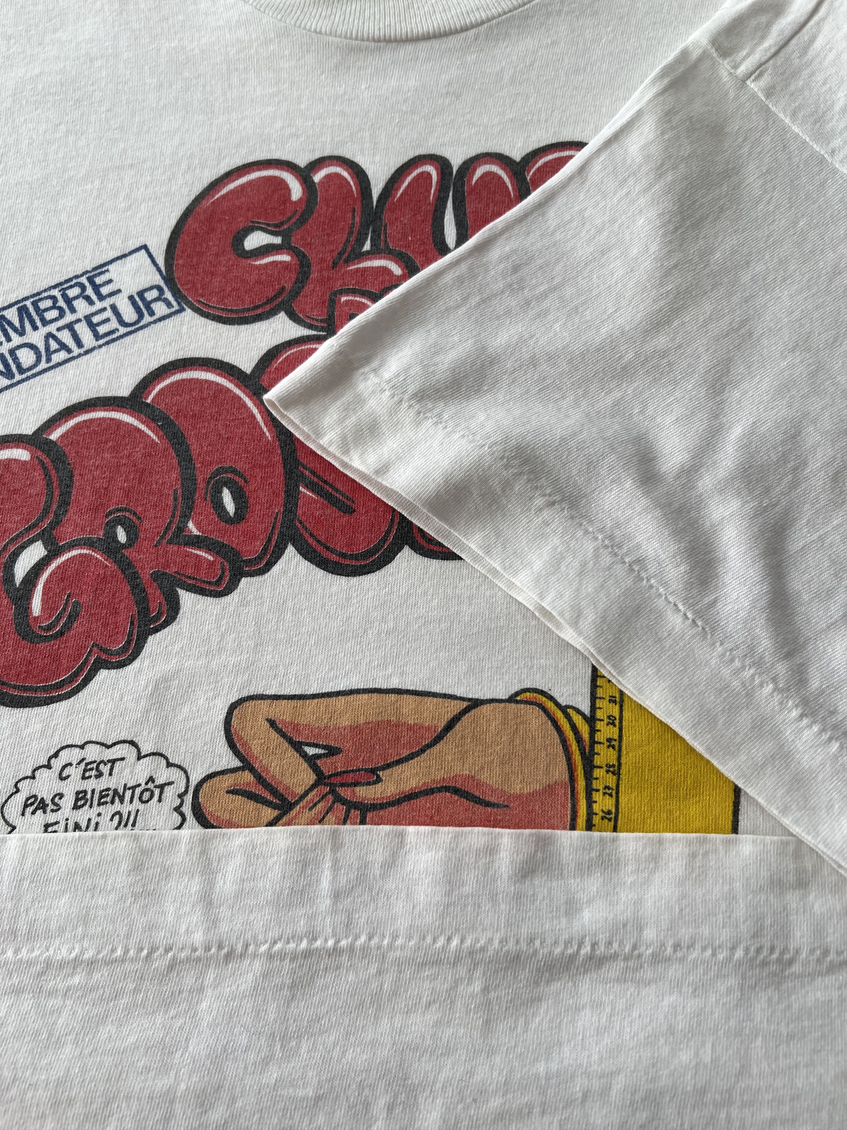 Vintage Vintage 90s Condom Safe Sex Sexy Single Stitch White T-shirt Size US XL / EU 56 / 4 - 5 Thumbnail