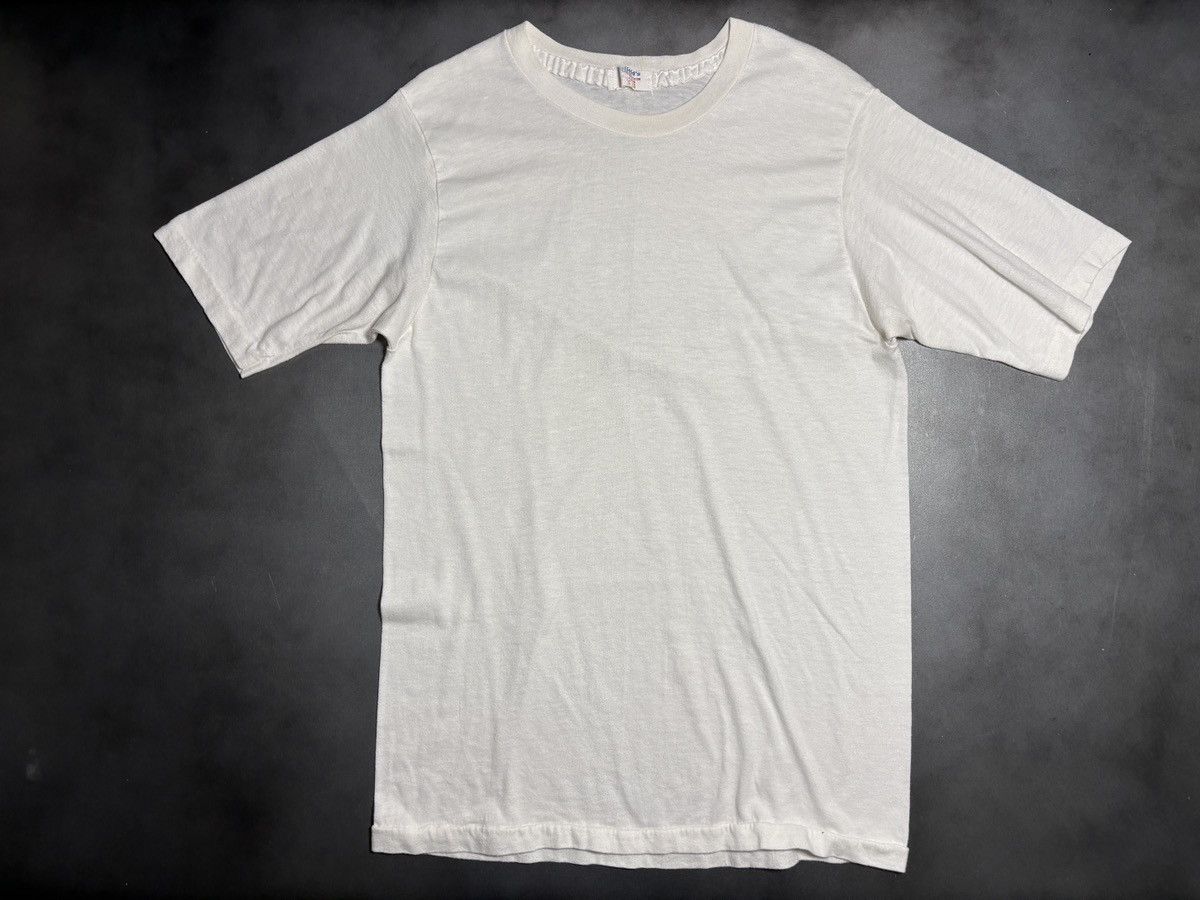 Vintage 1970s Vintage Blank Tee 1980s Stanfields Thrashed Distressed Size US M / EU 48-50 / 2 - 11 Thumbnail