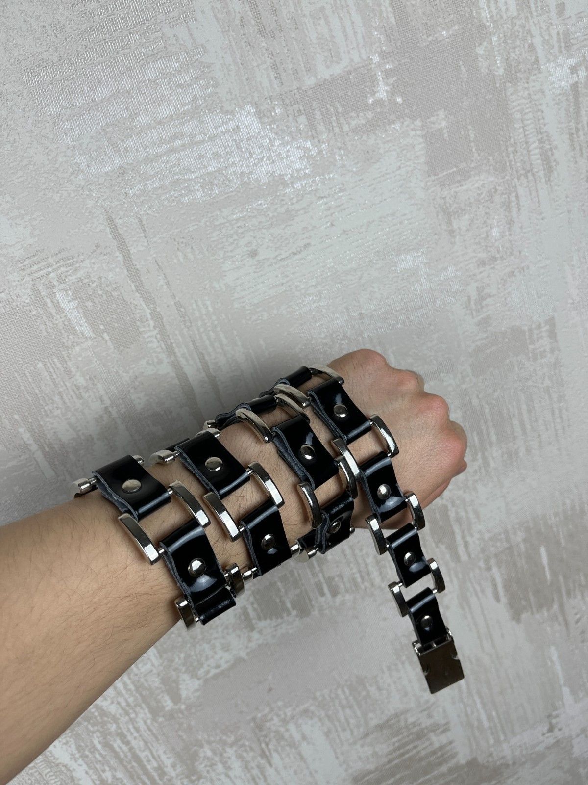 Other Avant Garde Polished Leather Rock Metal Belt Punk Crust Size ONE SIZE - 10 Thumbnail