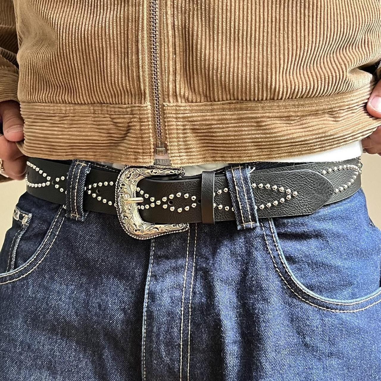 Cowboy Equipment × Vintage vintage style black american western studded design belt Size ONE SIZE - 1 Thumbnail