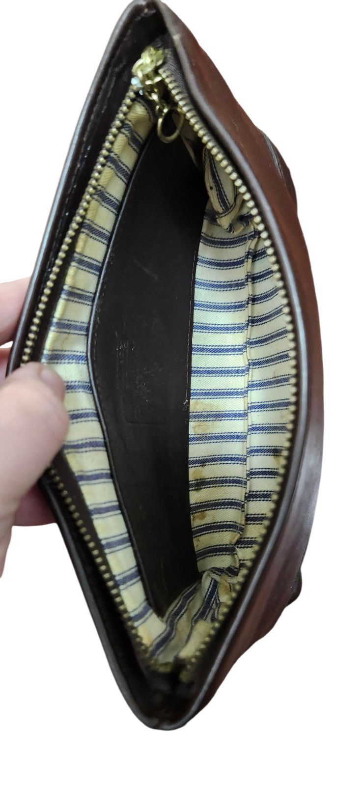 Coach Vintage Coach Leather Cosmetic Pouch Brown Zip Clutch Size ONE SIZE - 6 Thumbnail