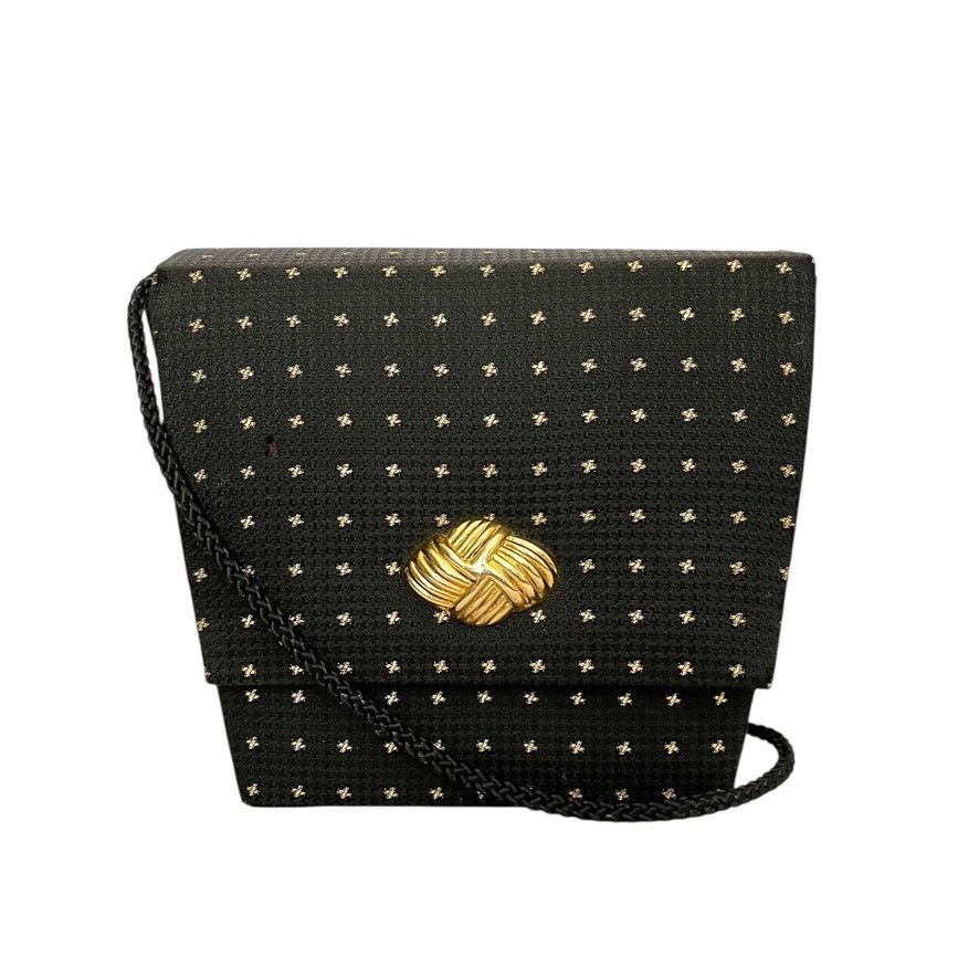 Vintage Vintage Whiting & Davis Black Jacquard Box Evening Bag Size ONE SIZE - 1 Thumbnail