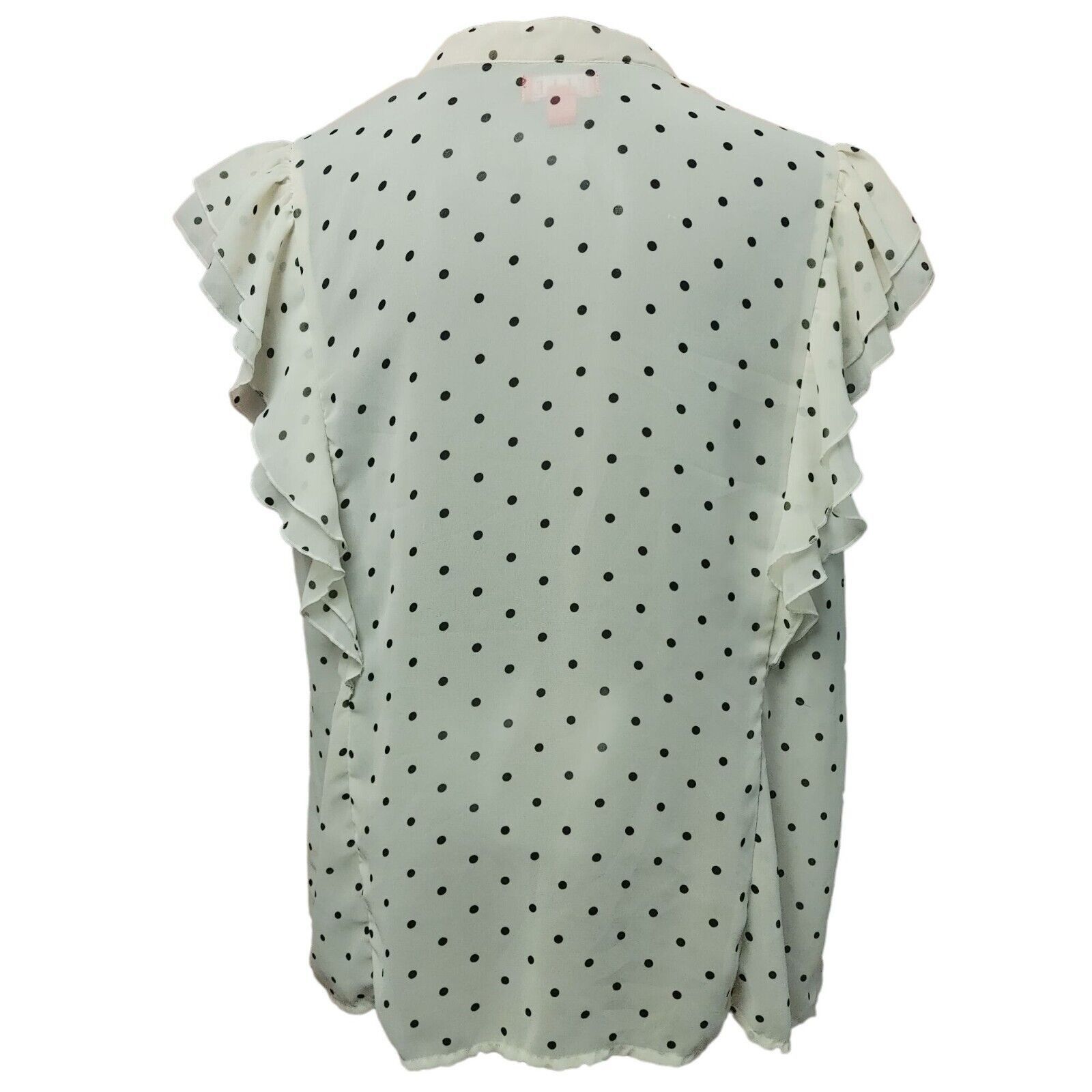 Other Elle Women's White Polka Dot Ruffled Sleeveless Top XL Size XL / US 12-14 / IT 48-50 - 2 Thumbnail
