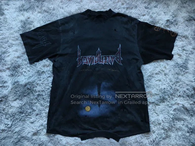 Balenciaga Balenciaga Black Tie-Dye Iron Tower Flame Short Sleeve Size US XL / EU 56 / 4 - 1 Thumbnail