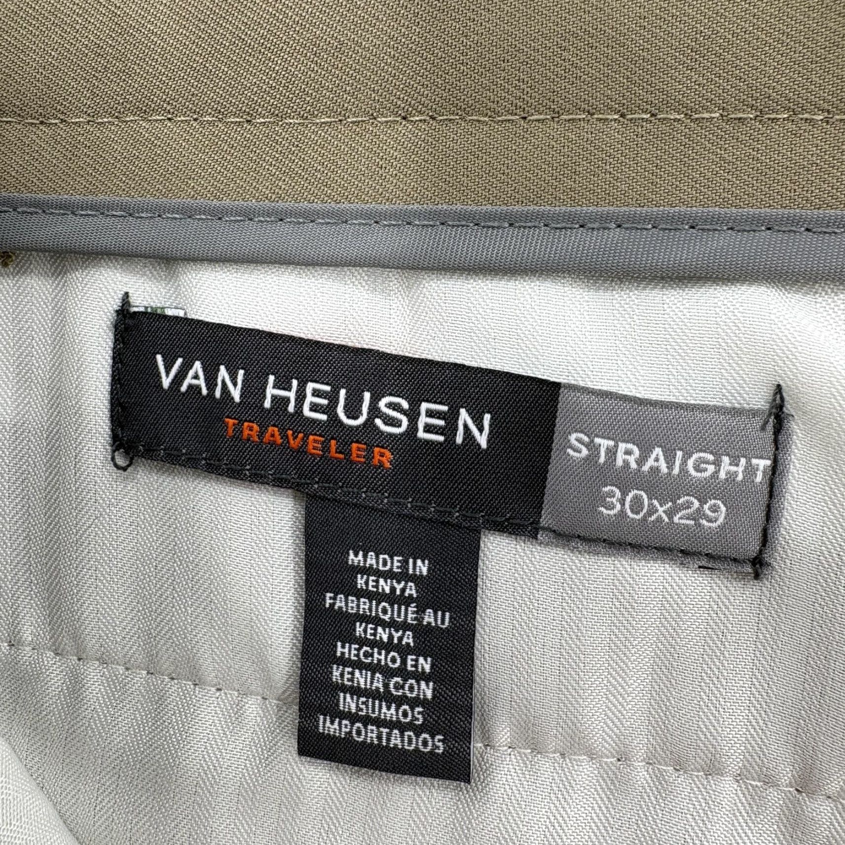 Van Heusen Van Heusen Traveler Dress Pants Mens 30x29 Beige Straight Fit Non Iron Workwear Size US 30 / EU 46 - 5 Thumbnail