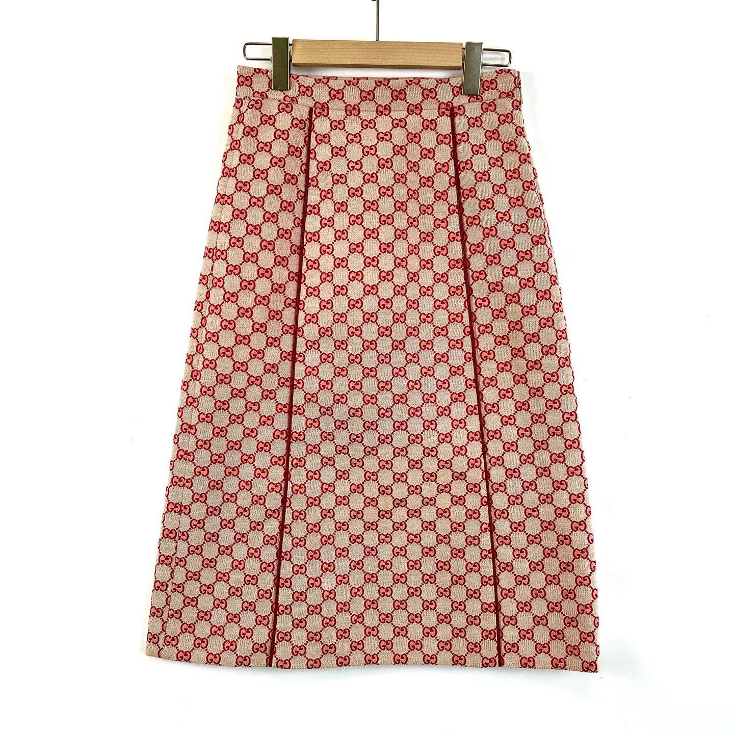 Gucci Gucci Red Double G Check Mid-Length A-Line Skirt Size 38" / US 16 / IT 52 - 1 Thumbnail