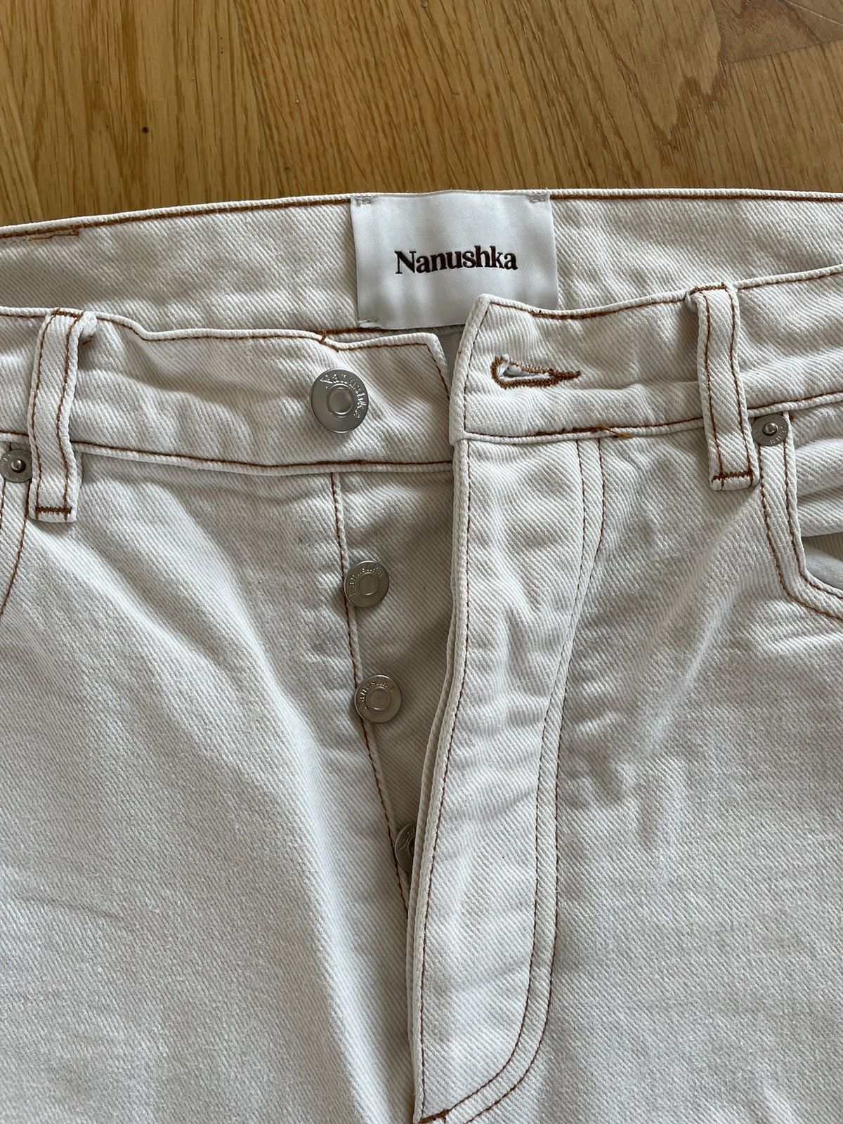 Nanushka Nanushka Offwhite/cream denim pants Size US 30 / EU 46 - 2 Thumbnail