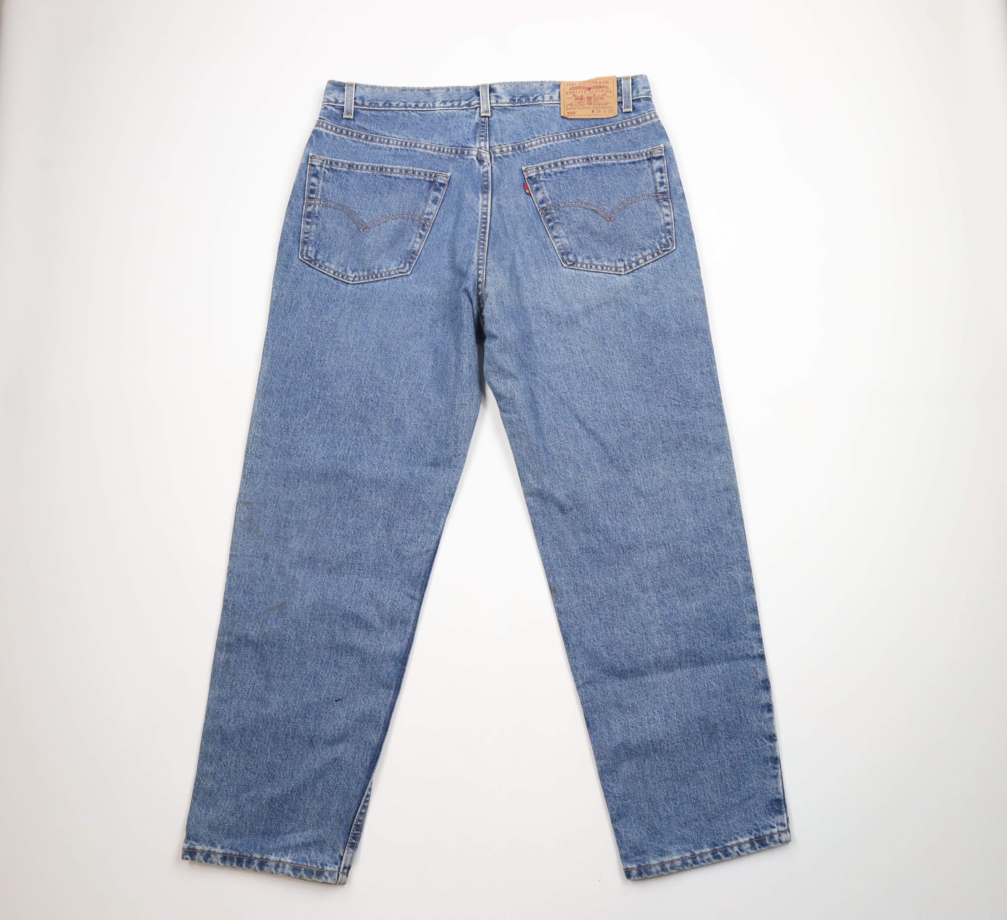 Levi's × Vintage Vintage 90s Levis 550 Relaxed Fit Denim Jeans Blue USA Size US 38 / EU 54 - 12 Thumbnail