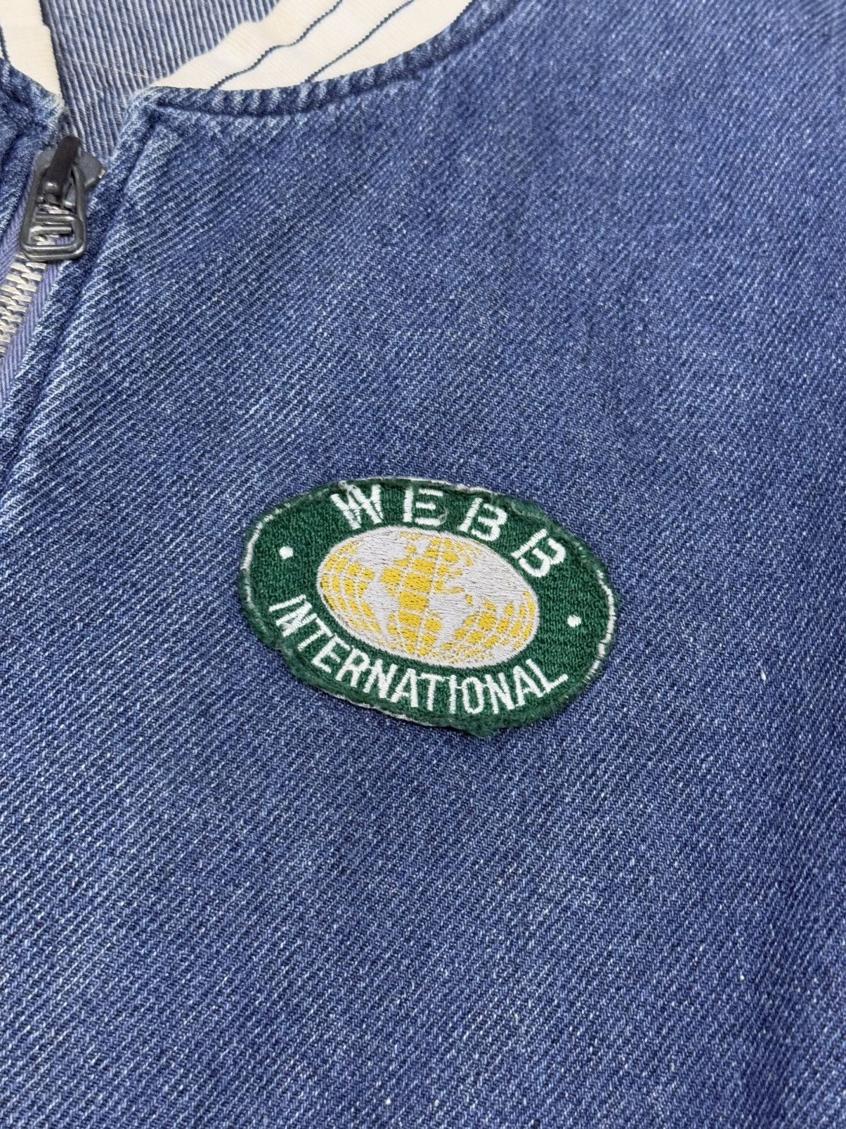 Japanese Brand × Vintage Vtg 90’ WEBB Denim Bomber Jacket Size US M / EU 48-50 / 2 - 7 Thumbnail
